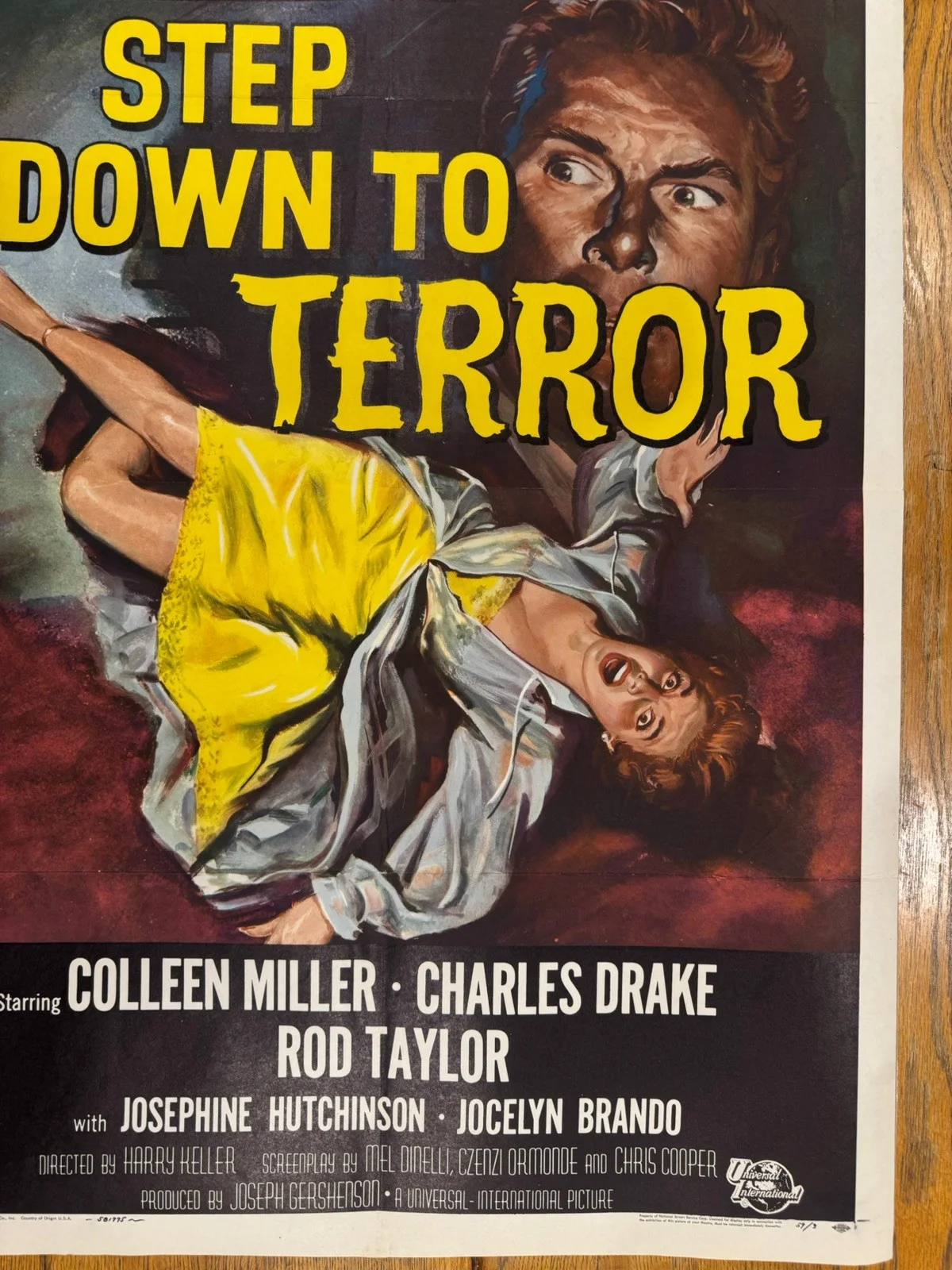 Step Down To Terror 1958 Original 27x41" US One Sheet Movie Poster, изображение 5