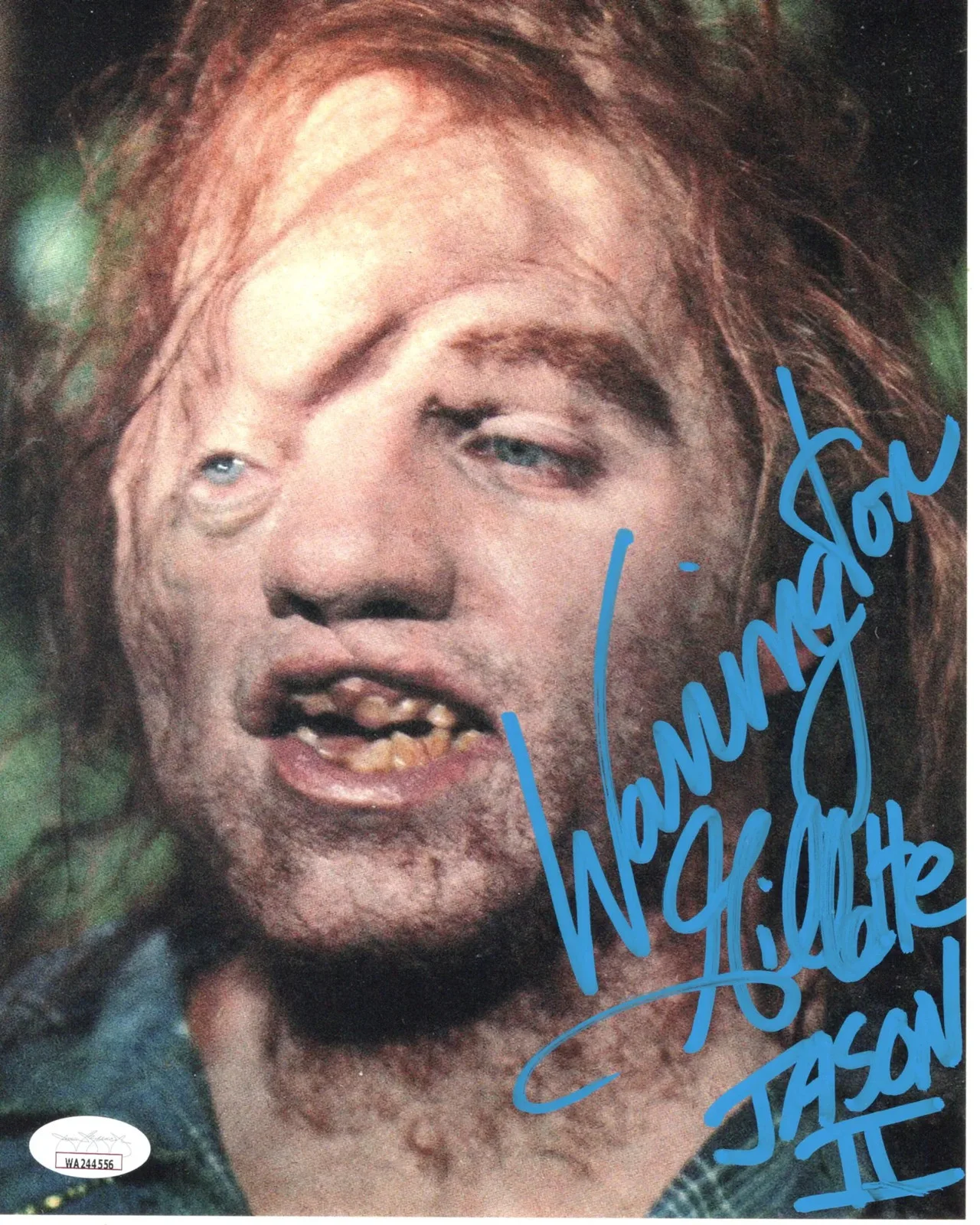 Warrington Gillette — Warrington Gillette signed 8x10 Photo Jason Voorhees Friday JSA Authentication