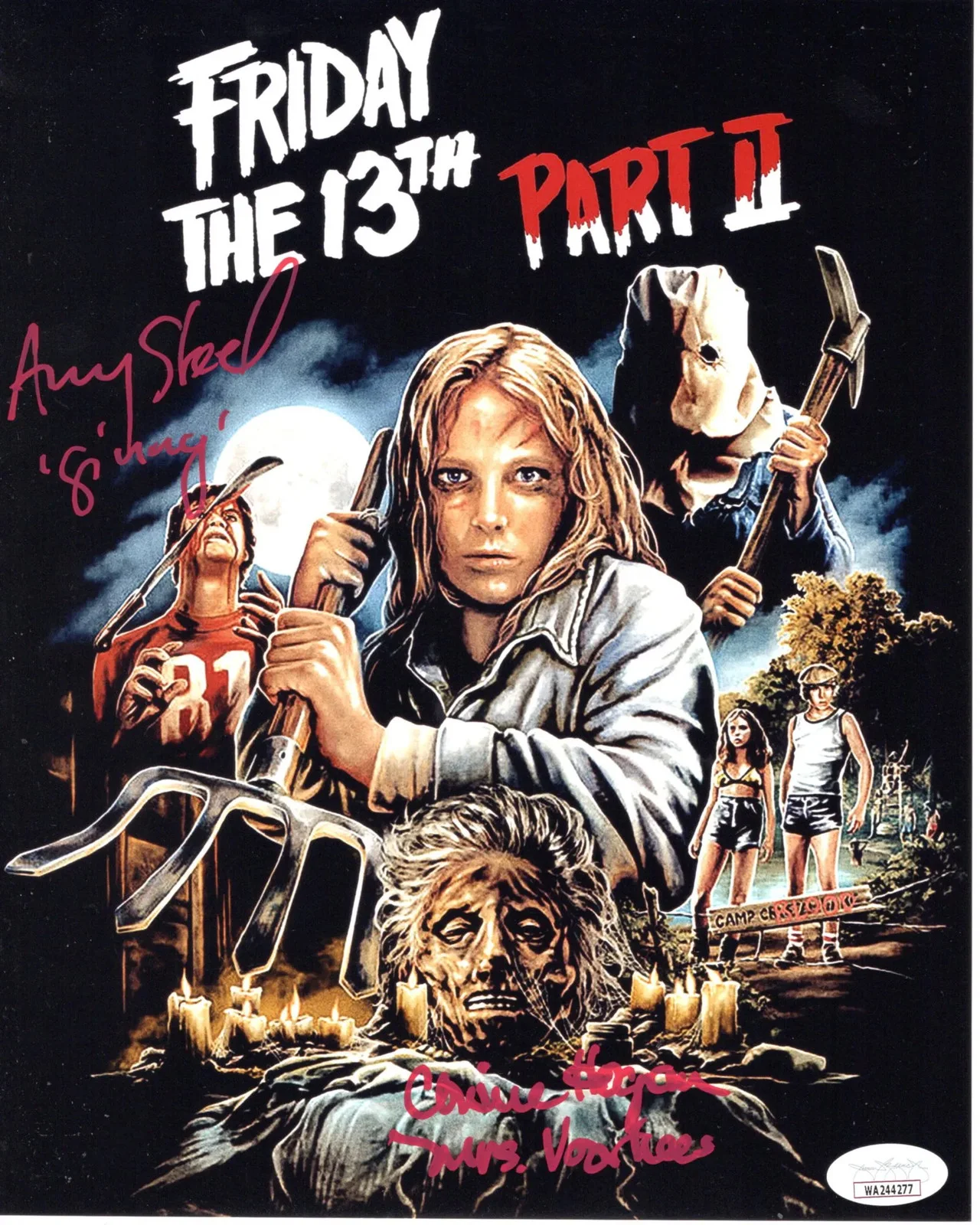 Amy Steel & Connie Hogan — Amy Steel & Connie Hogan signed 8x10 Photo Mrs. Voorhees, JSA Authentication