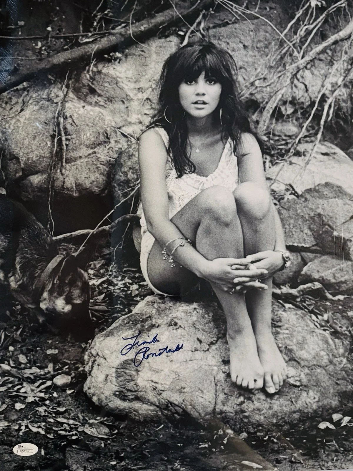 Linda Ronstadt Signed B/W 16x20 JSA, image 5