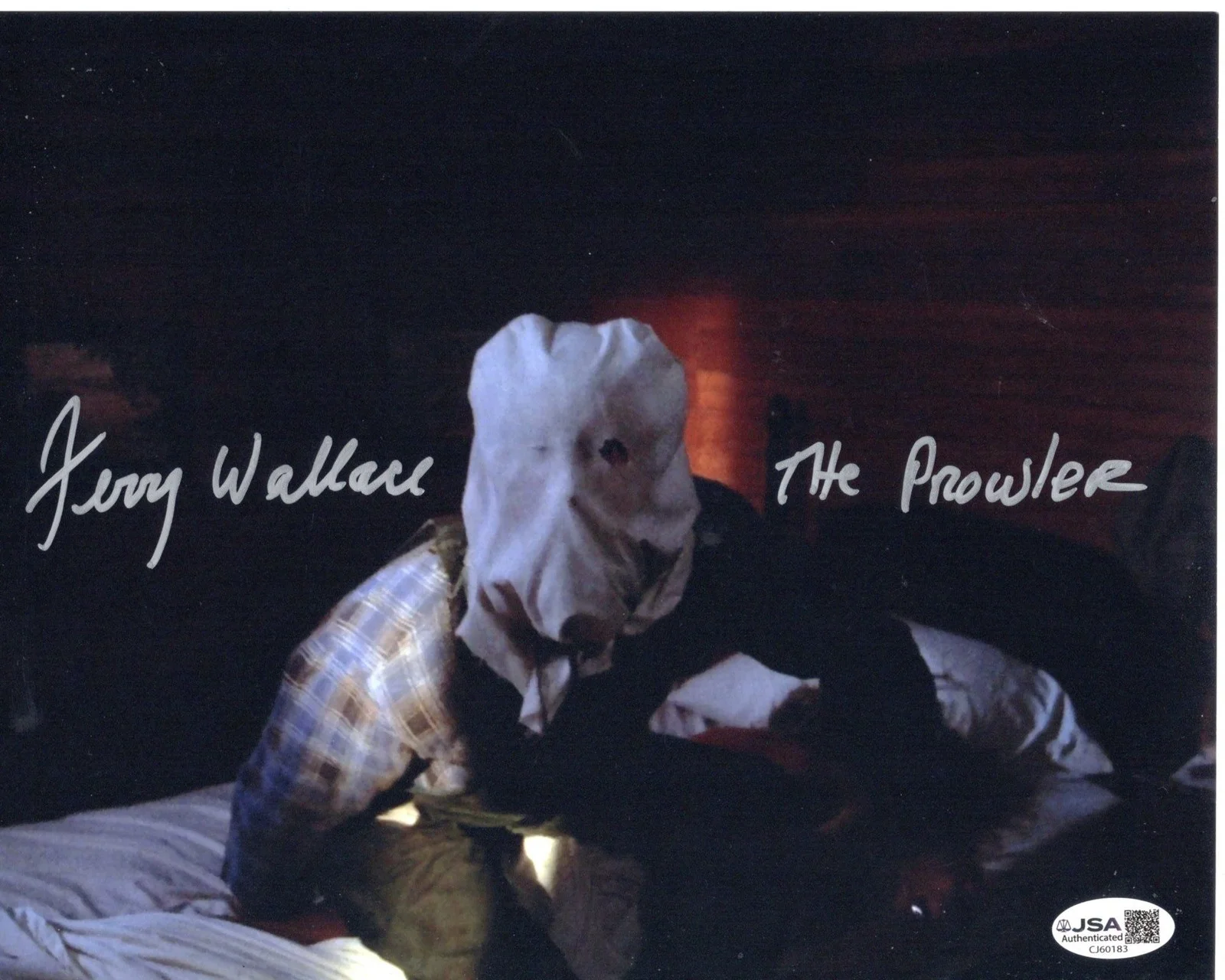 Jerry Wallace — Jerry Wallace signed 8x10 Photo The Prowler - Jason Voorhees JSA Authentication