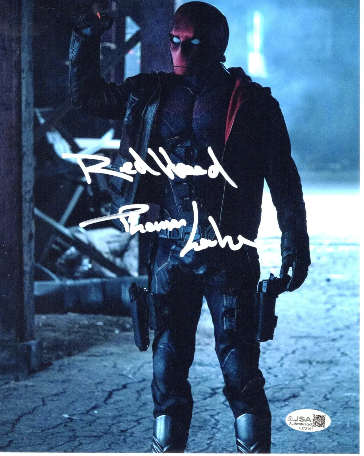 Thomas Lorber — Thomas Lorber signed 8x10 Photo Red Hood - DC's Titans JSA Authentication