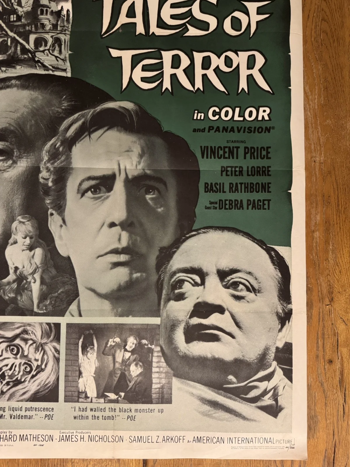 Tales of Terror 1962 Original 27x41" US One Sheet Movie Poster, изображение 3