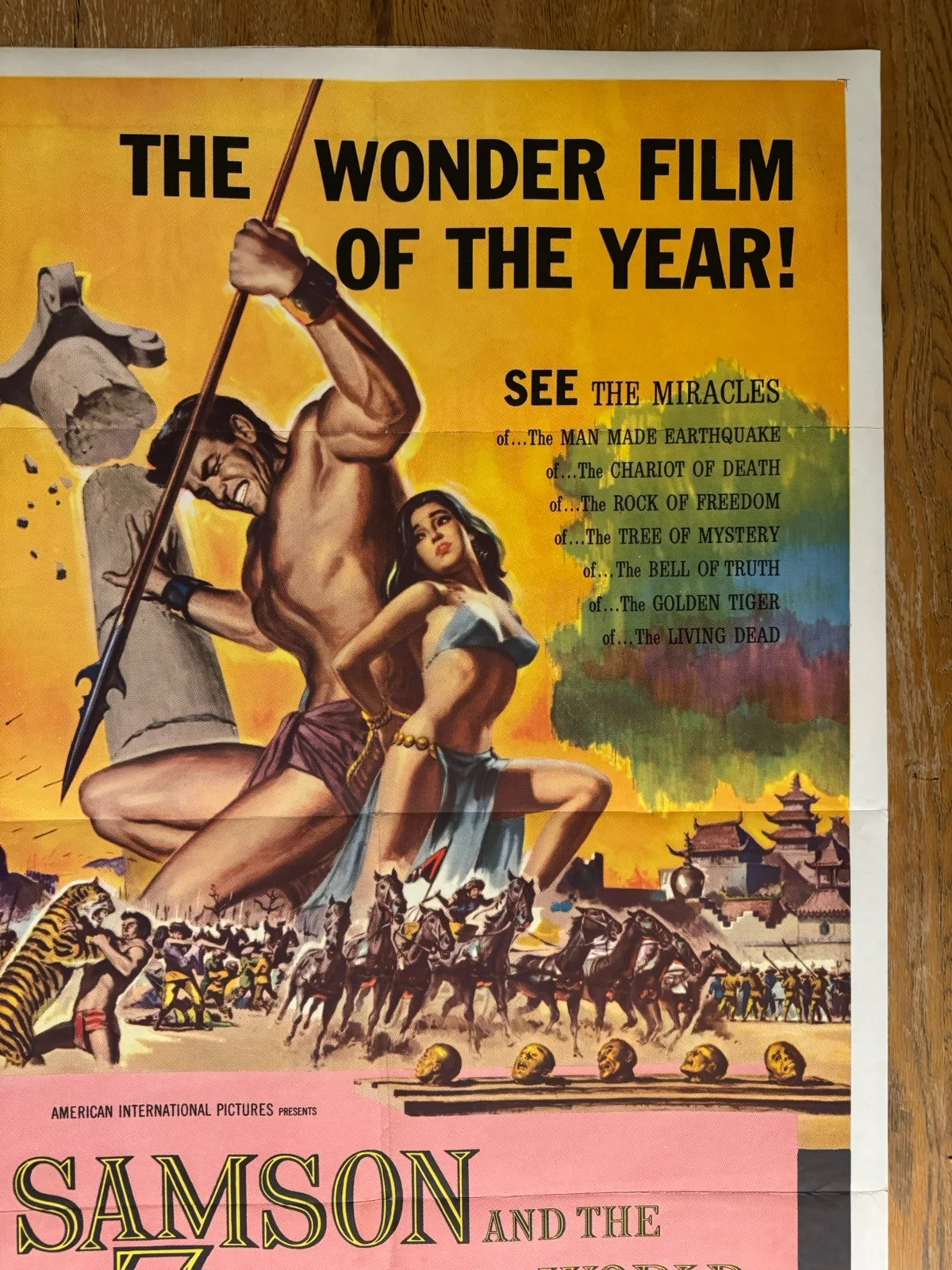 Samson and the seven miracles of the world 1962 27x41" US One Sheet Movie Poster, изображение 3