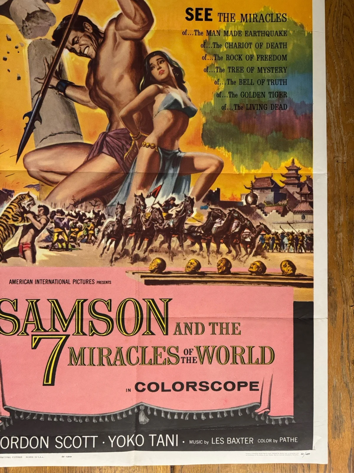 Samson and the seven miracles of the world 1962 27x41" US One Sheet Movie Poster, изображение 4