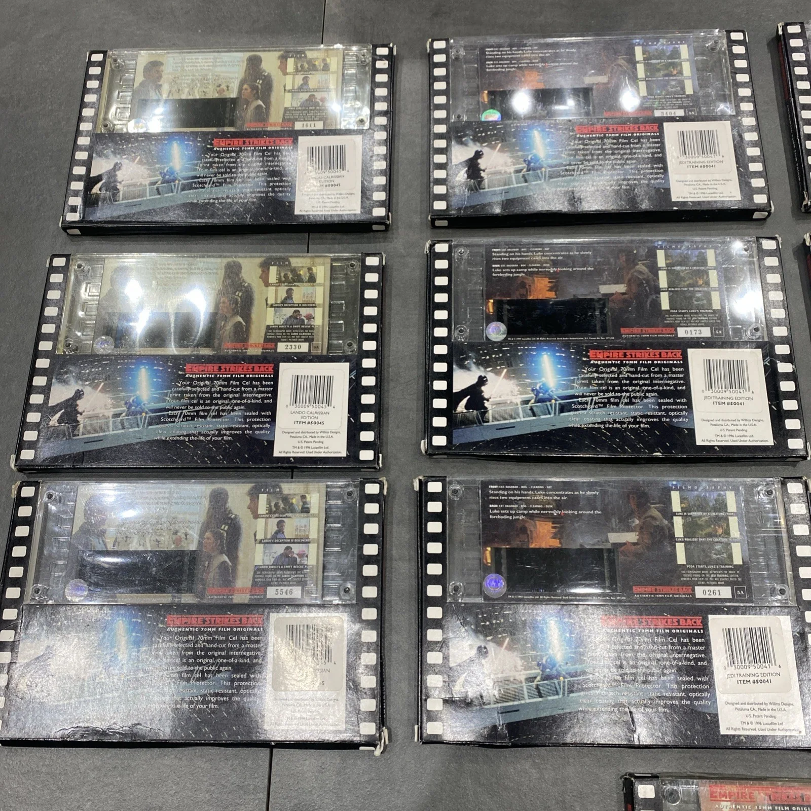 13 x STAR WARS EMPIRE STRIKES BACK LIMITED EDITION 70mm COLLECTOR FILM CELLS, изображение 2