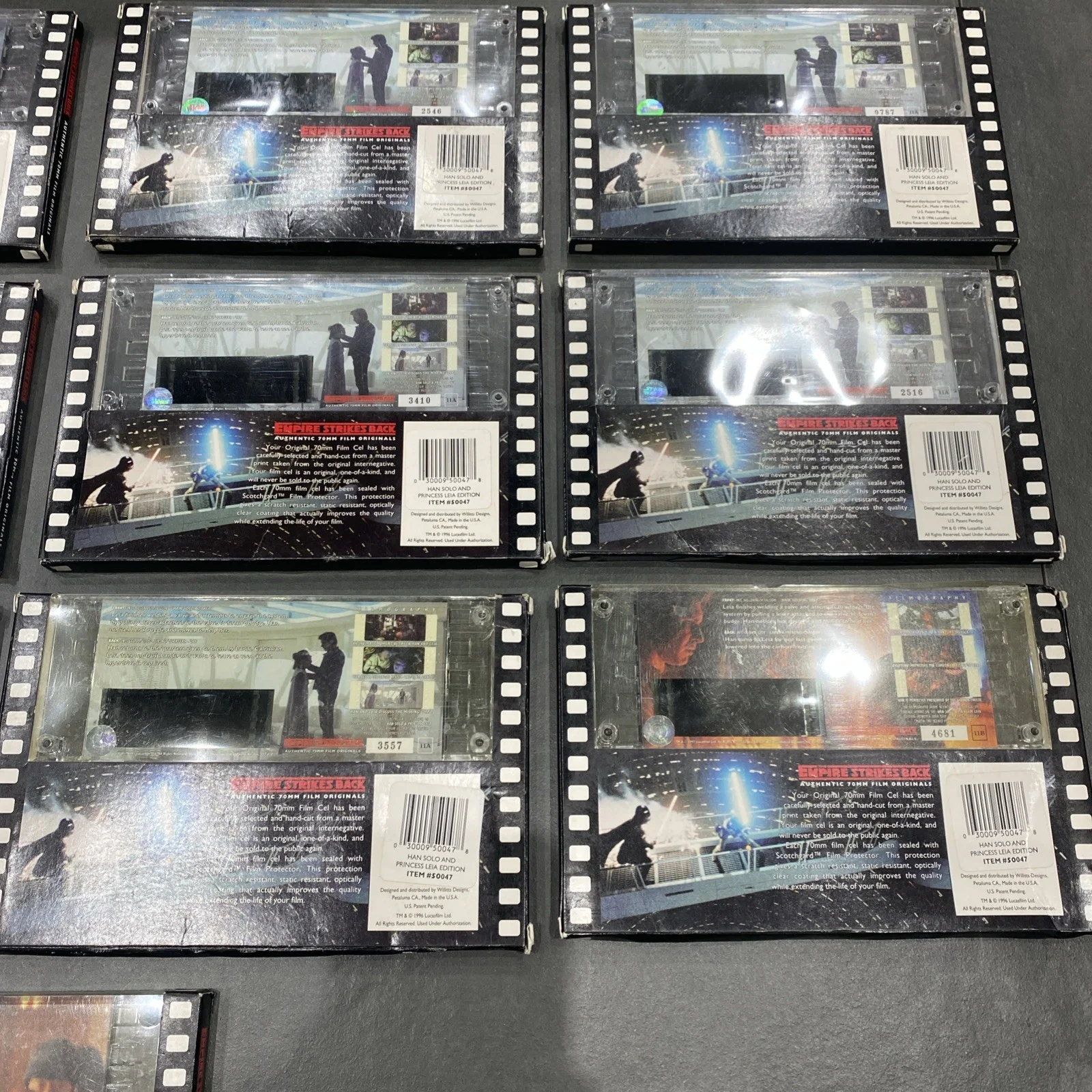 13 x STAR WARS EMPIRE STRIKES BACK LIMITED EDITION 70mm COLLECTOR FILM CELLS, изображение 3