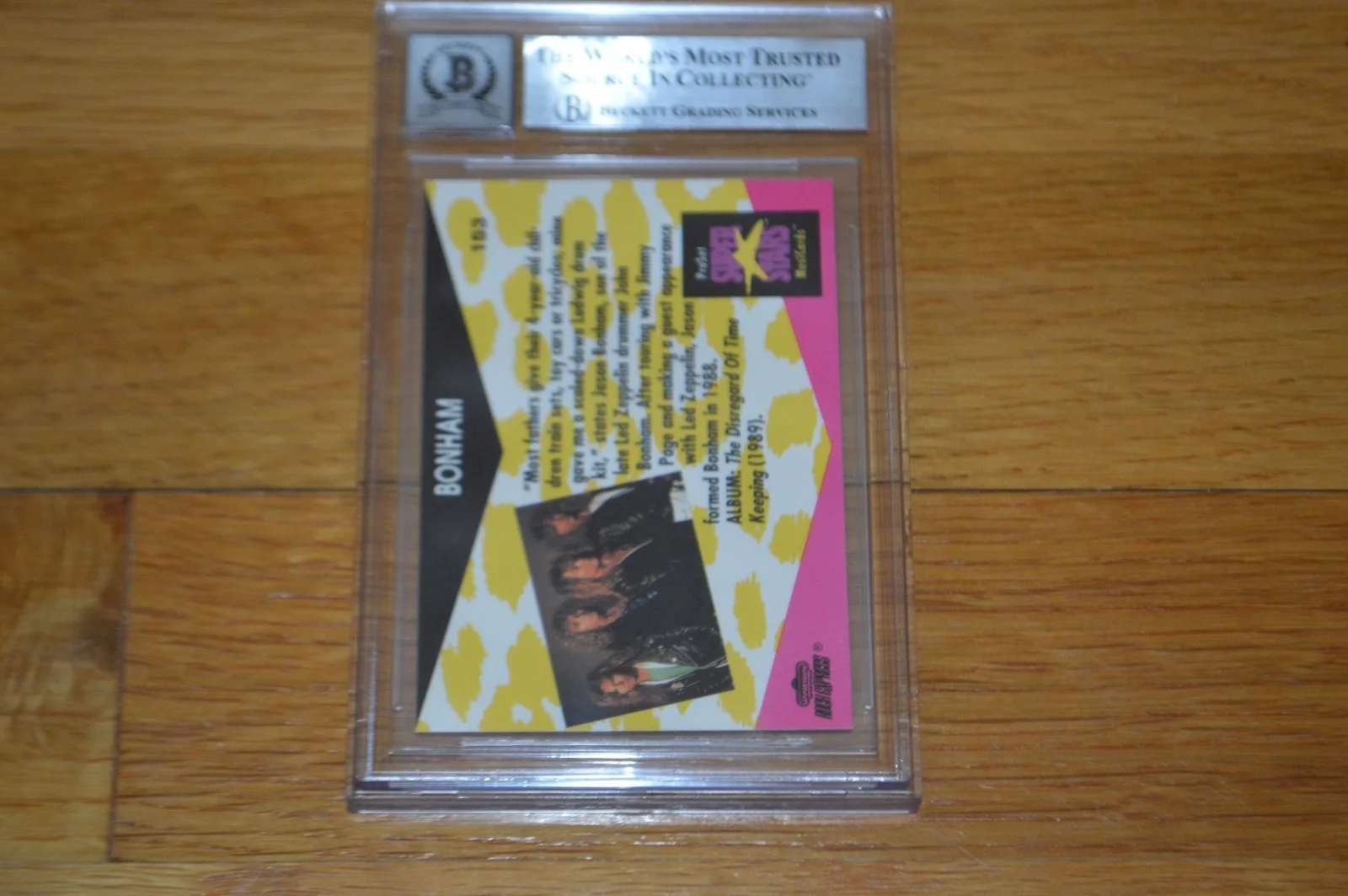 Bonham ~ Jason Bonham Signed 1991-92 Pro Set Trading Card Beckett Encapsulated, image 3