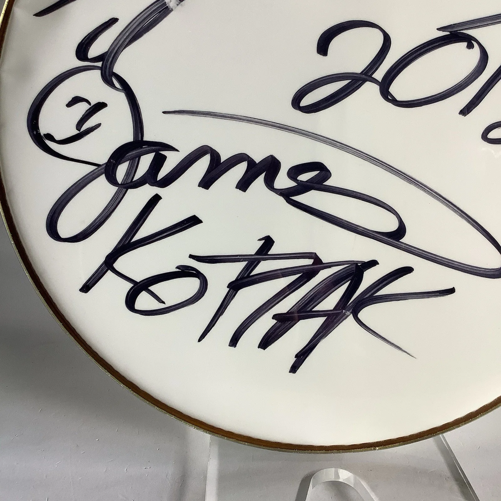 RARE James Kottak Scorpions Drummer Signed Autographed Drum Head 2012 Tour, image 4