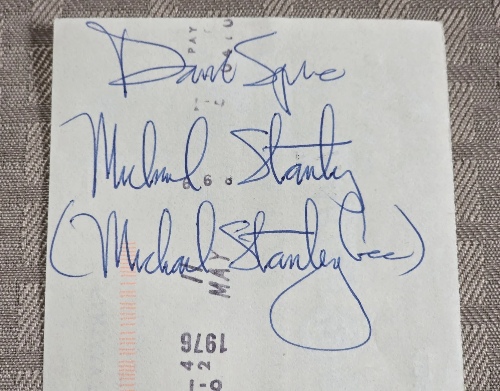 Michael Stanley Gee Twice Signed Check Autographed MSB Band, image 2