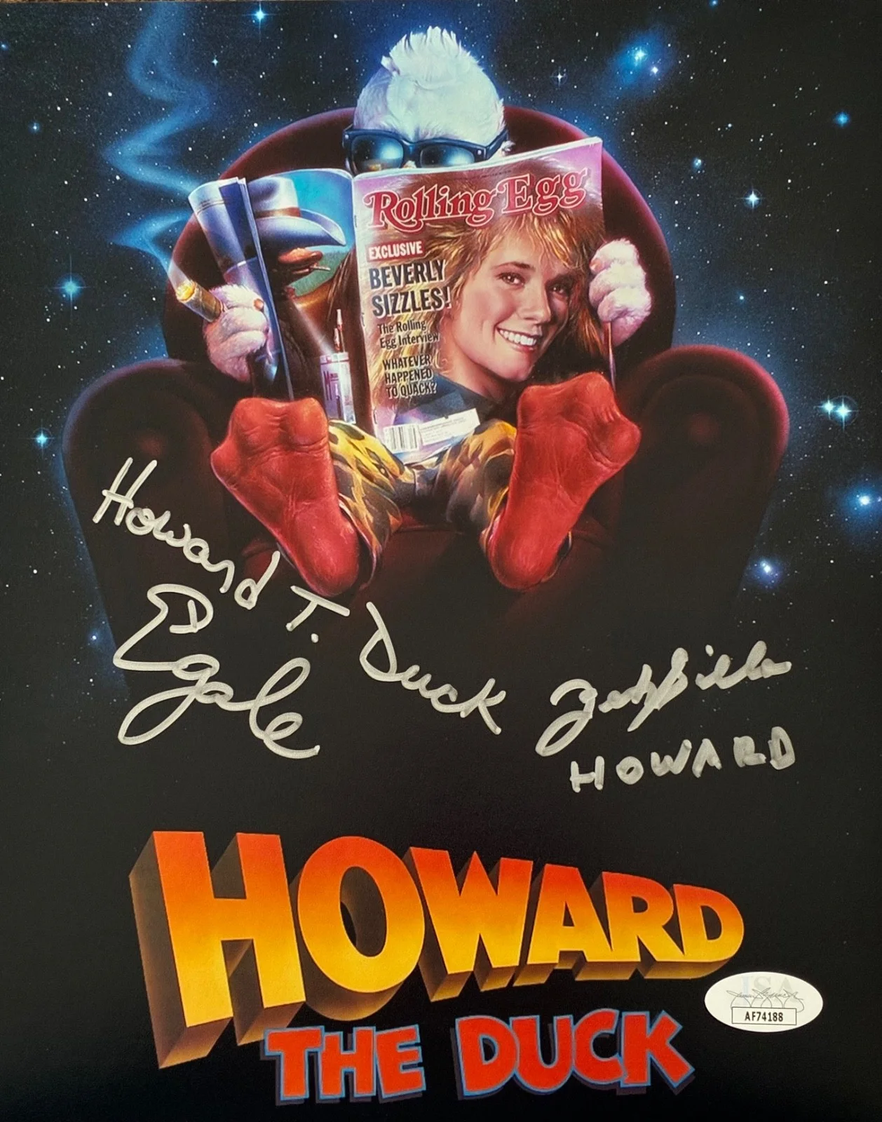 Felix Silla and Ed Gale — Howard the Duck Autograph 8x10, Felix Silla and Ed Gale (JSA) VERY RARE