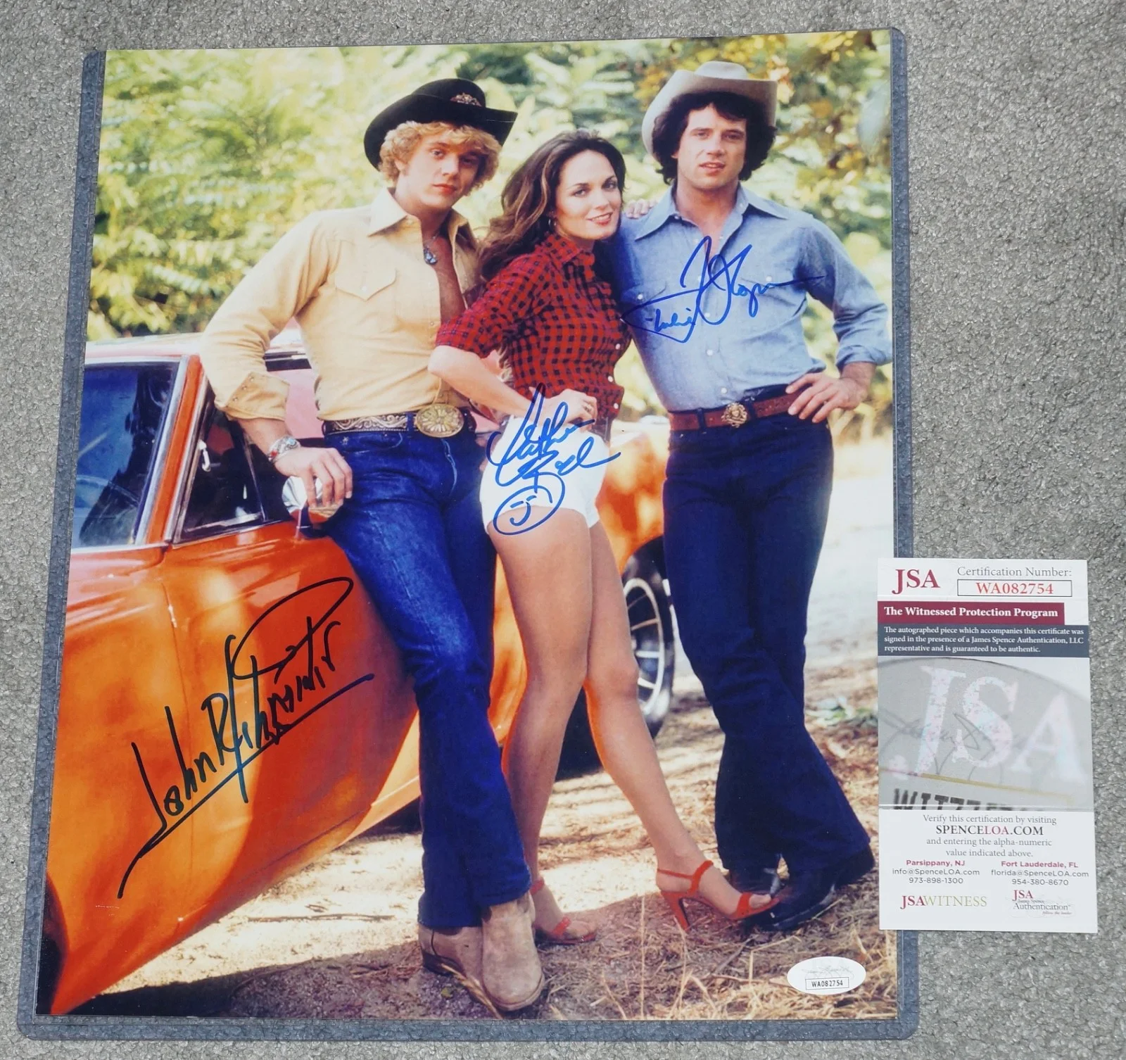 Dukes of Hazzard — DUKES OF HAZZARD Schneider Bach Wopat Signed 11x14 photo + JSA Witness COA W754