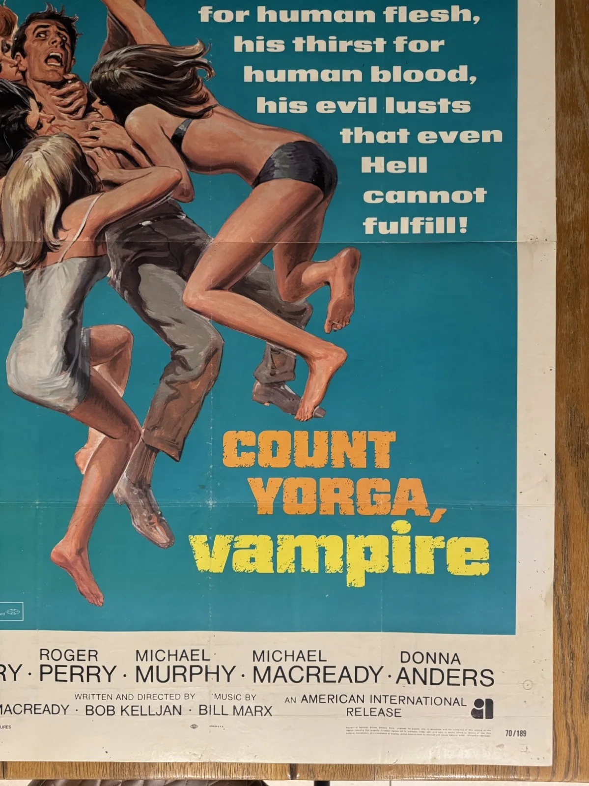 Count Yorga Vamprire 1970 Original 27x41" US One Sheet Movie Poster, изображение 4