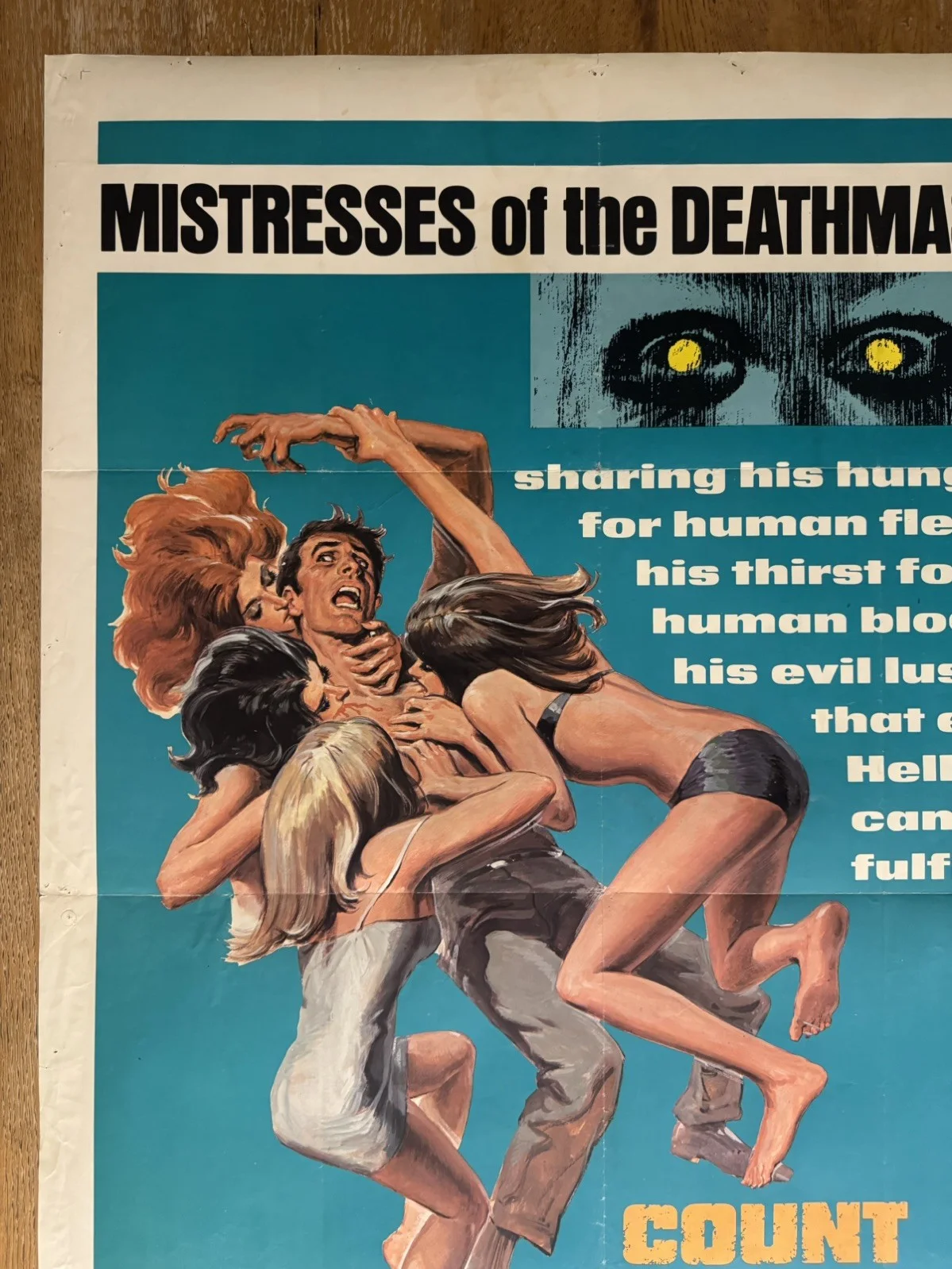 Count Yorga Vamprire 1970 Original 27x41" US One Sheet Movie Poster, изображение 5