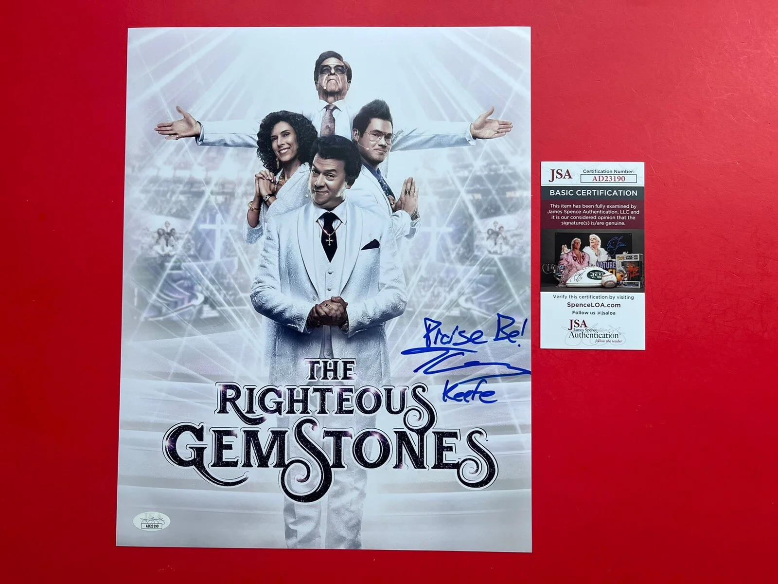 Tony Cavalero — Tony Cavalero Signed Righteous Gemstones 11x14 Photo JSA COA Keefe HBO