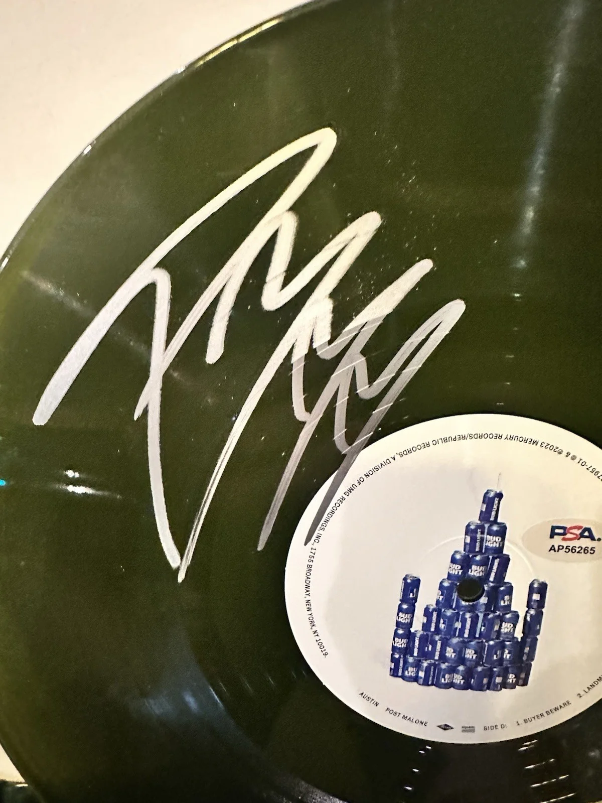 Post Malone Autographed Austin Vinyl PSA Certified, image 2