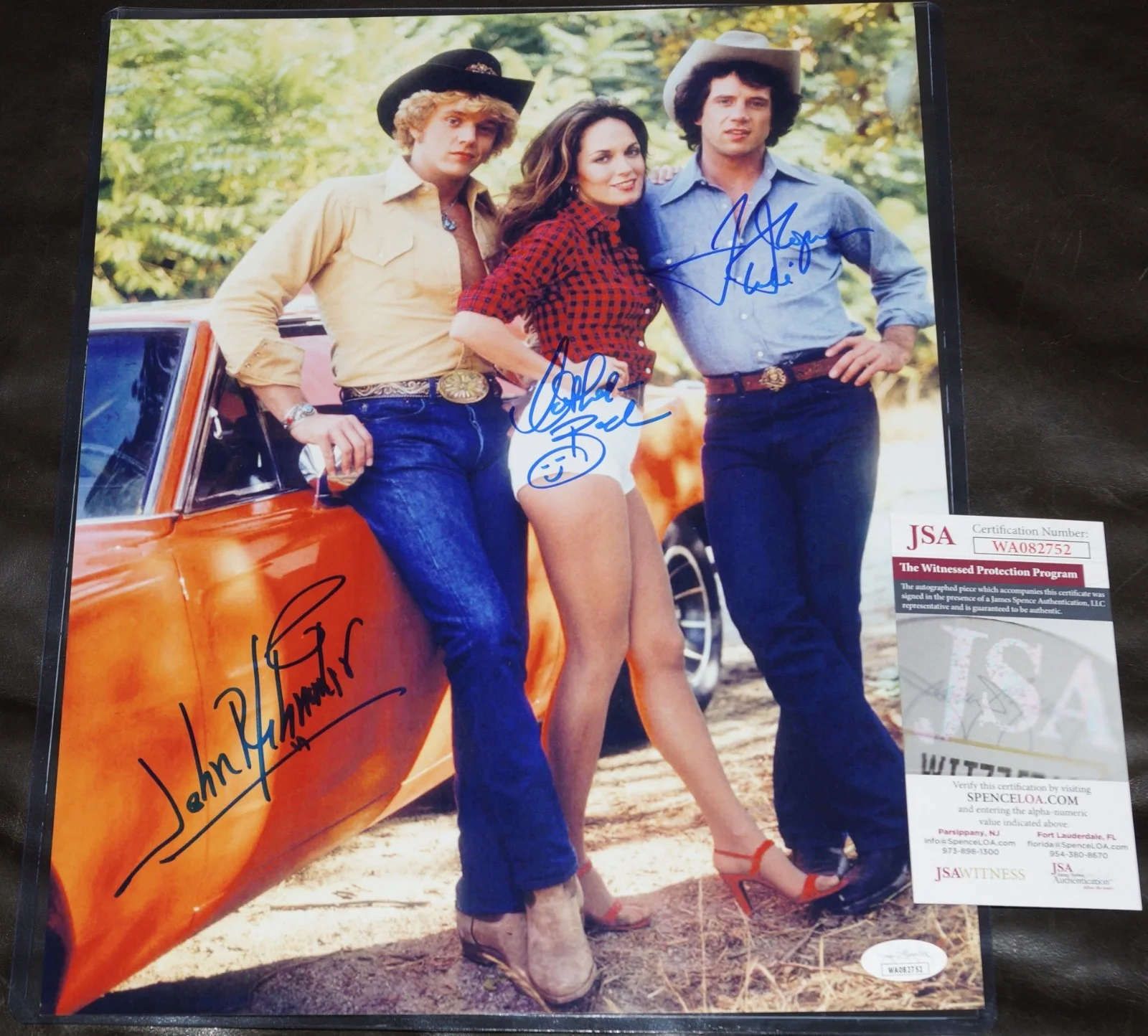 Dukes of Hazzard — DUKES OF HAZZARD Schneider Bach Wopat Signed 11x14 photo + JSA Witness COA W752
