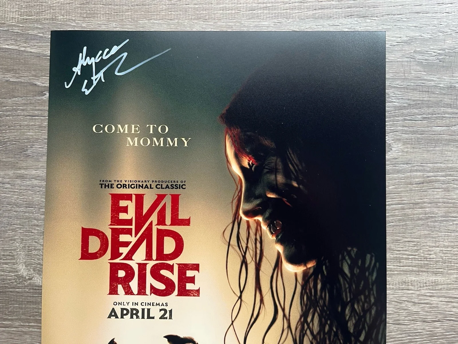 Alyssa Sutherland — Alyssa Sutherland Signed Evil Dead Rise 11x14 Photo JSA COA Ellie Horror Auto, изображение 3