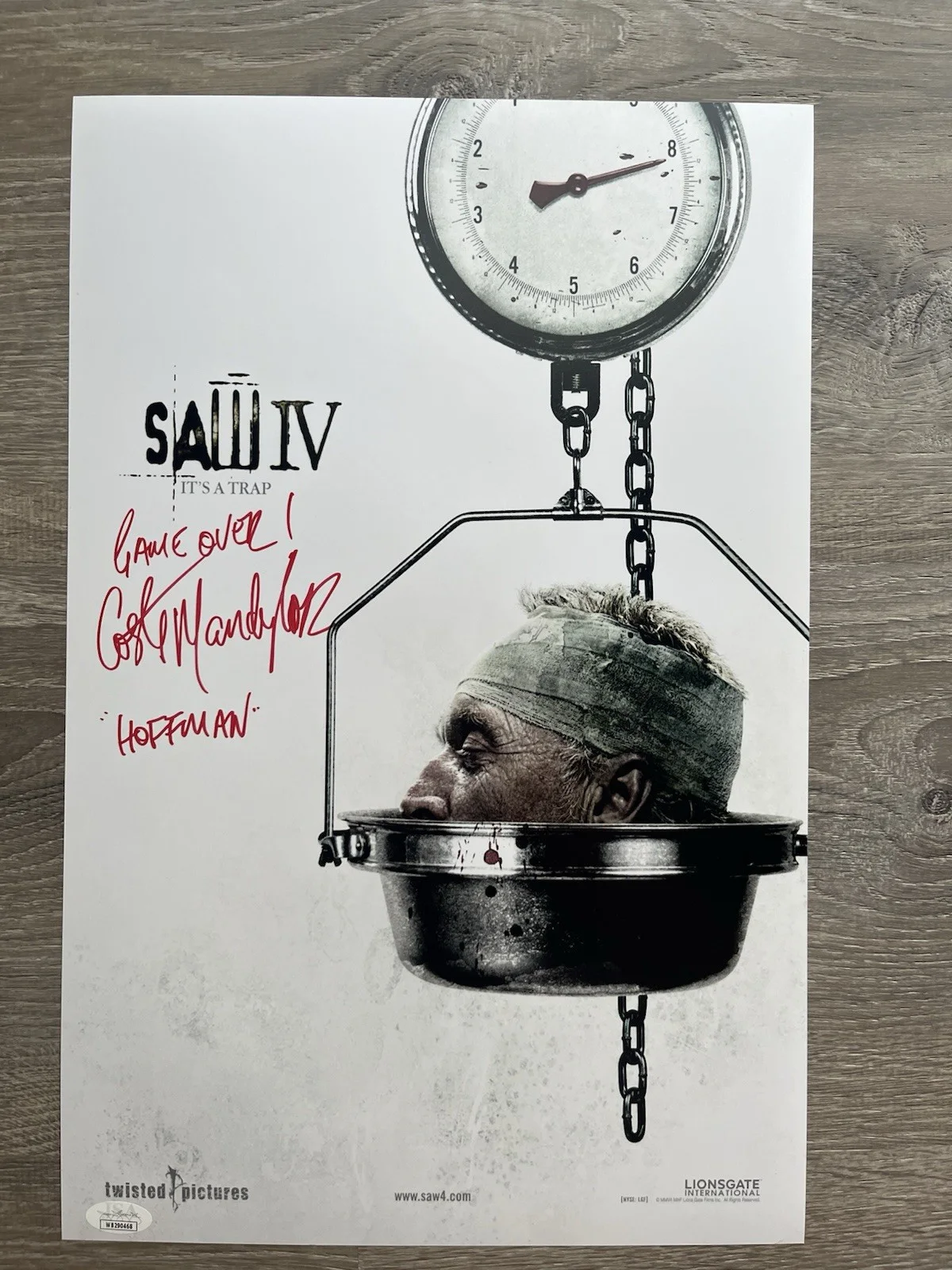 Costas Mandylor — Costas Mandylor Signed Saw IV 11x17 Photo JSA COA Detective Hoffman Jigsaw, изображение 2