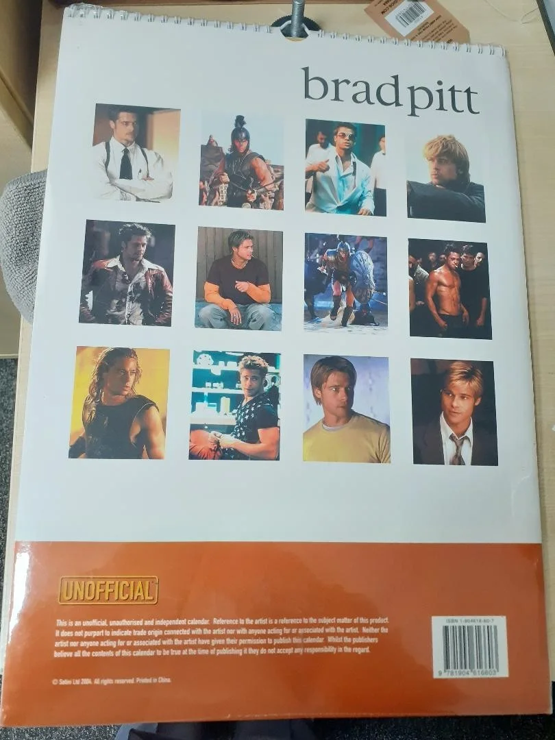 Brad Pitt Calendar 2005 New Still in Shrink wrap Collectable, изображение 3