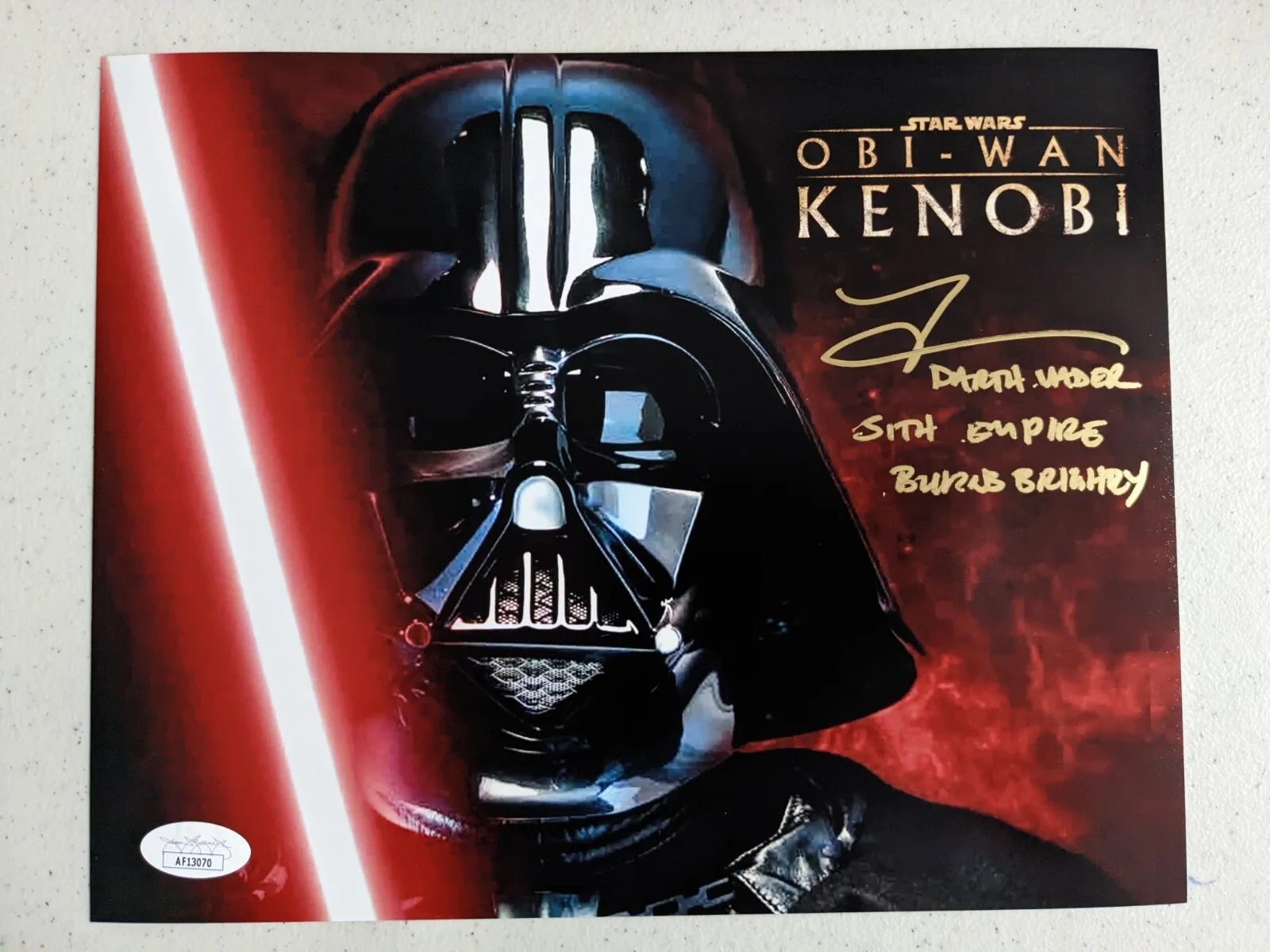 Tom O'Connell — Tom O'CONNELL Signed 8x10 PHOTO Darth Vader Inscription Obi-Wan Kenobi BAS JSA B