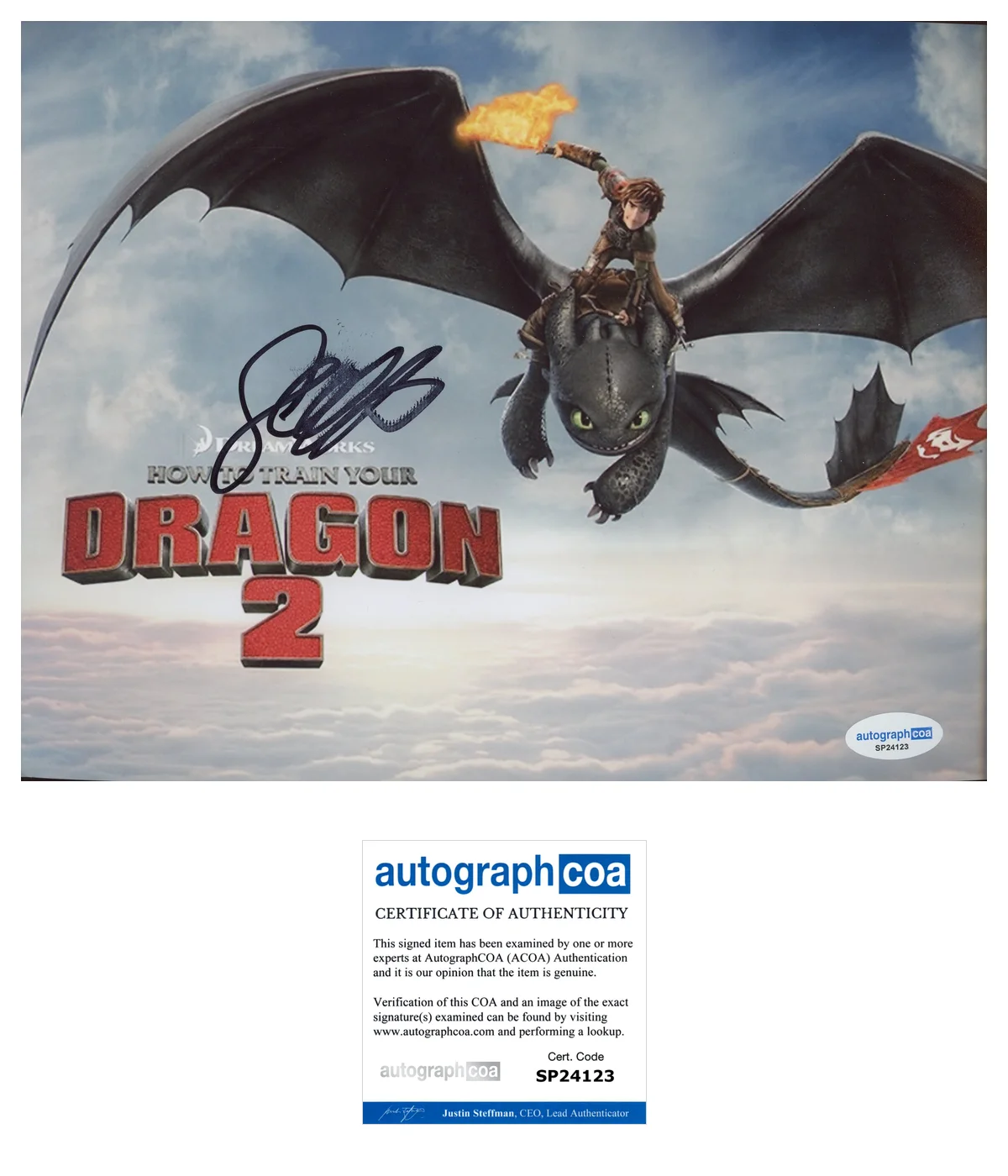 Jay Baruchel — Jay Baruchel Signed HOW TO TRAIN YOUR DRAGON HICCUP 8x10 Photo ACOA A