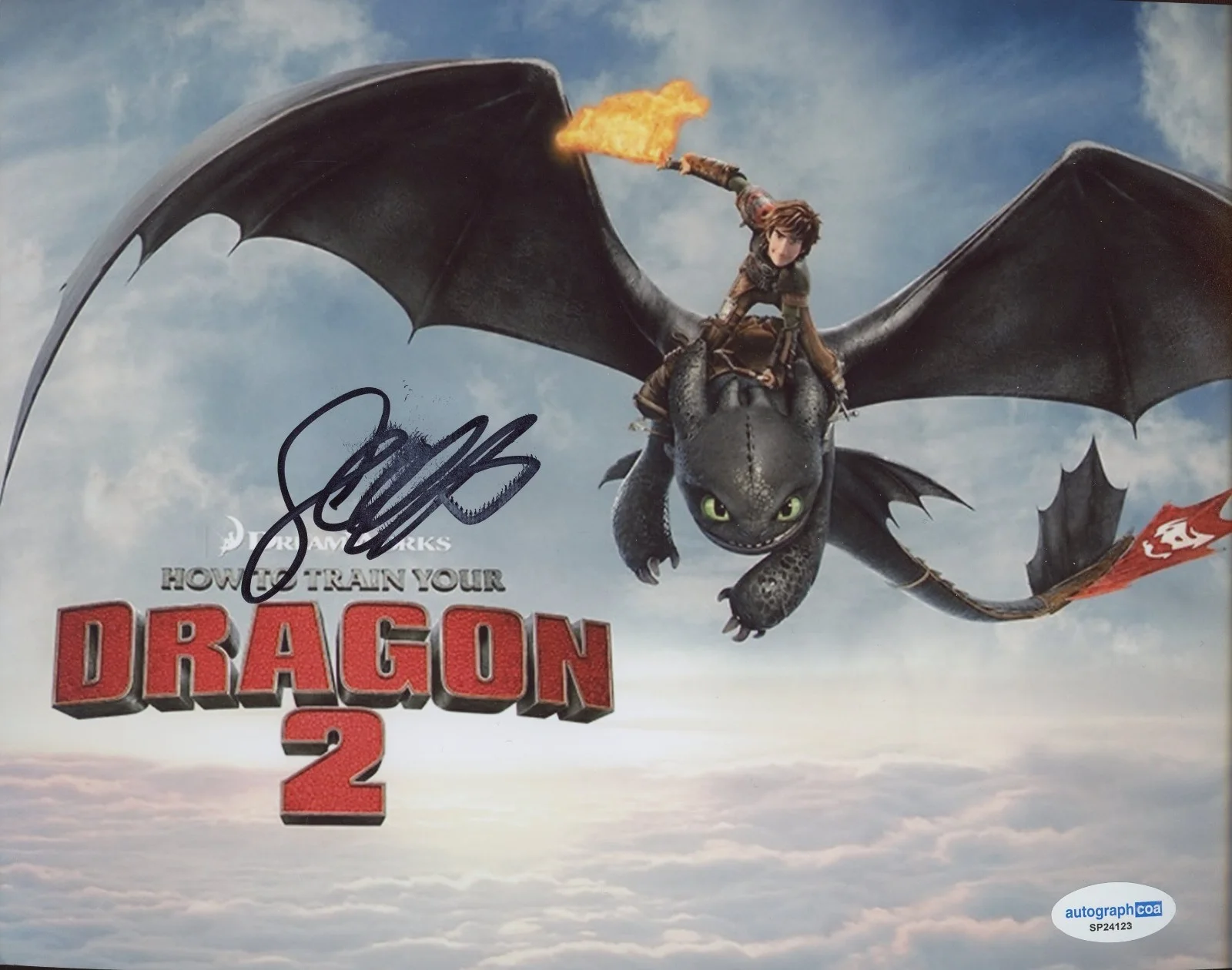 Jay Baruchel — Jay Baruchel Signed HOW TO TRAIN YOUR DRAGON HICCUP 8x10 Photo ACOA A, image 2