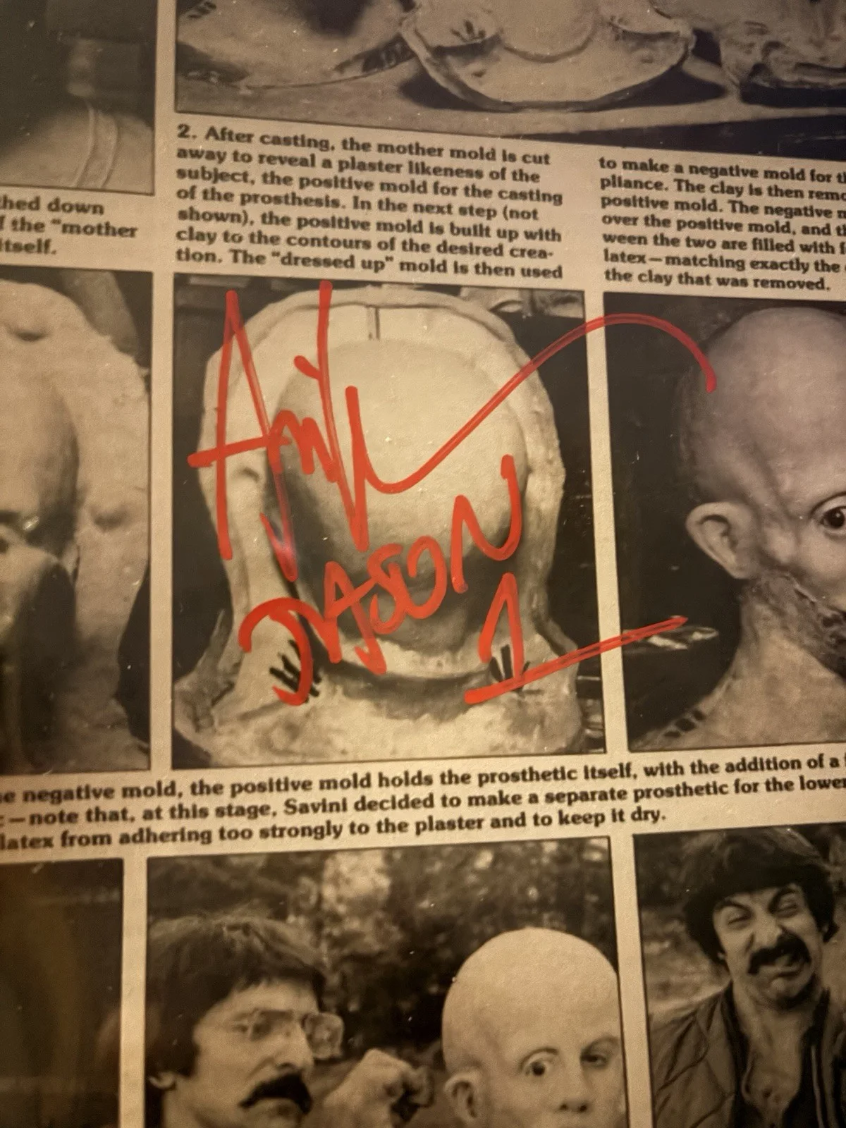 Autograph Making Of Mongold From Friday The 13th Movie, Actor Ari Lehman, image 2