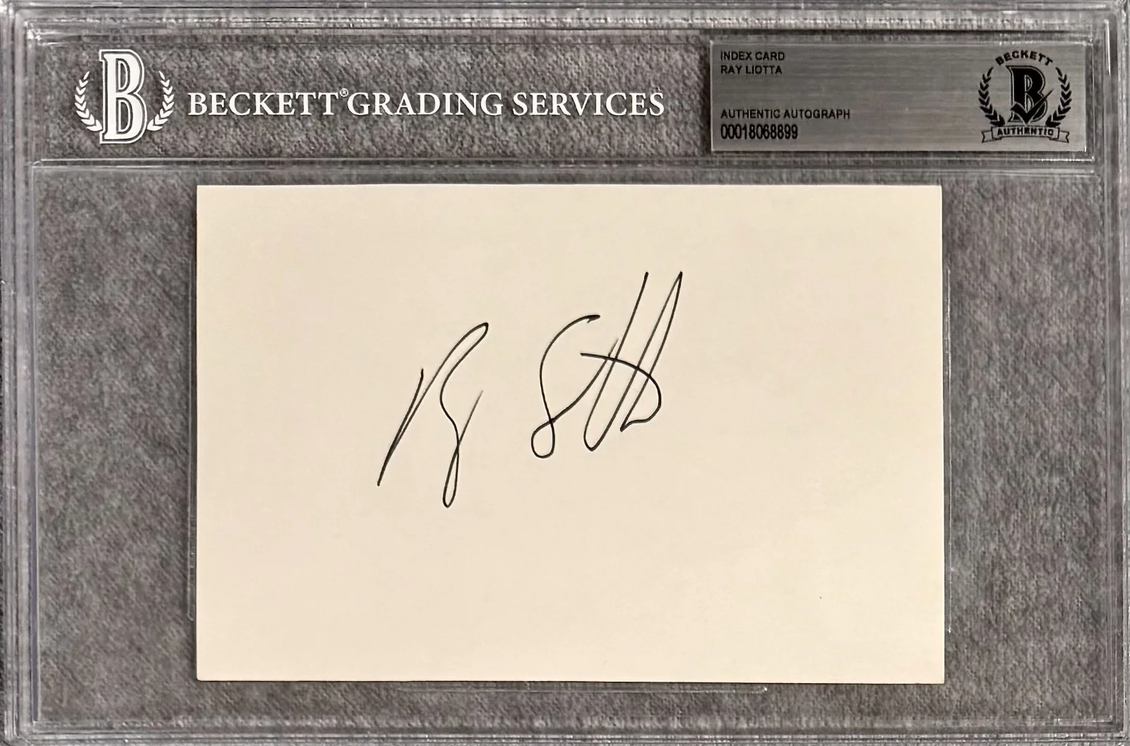 Ray Liotta — RAY LIOTTA Signed Autographed 4x6 INDEX CARD GOODFELLAS Field of Dreams BECKETT