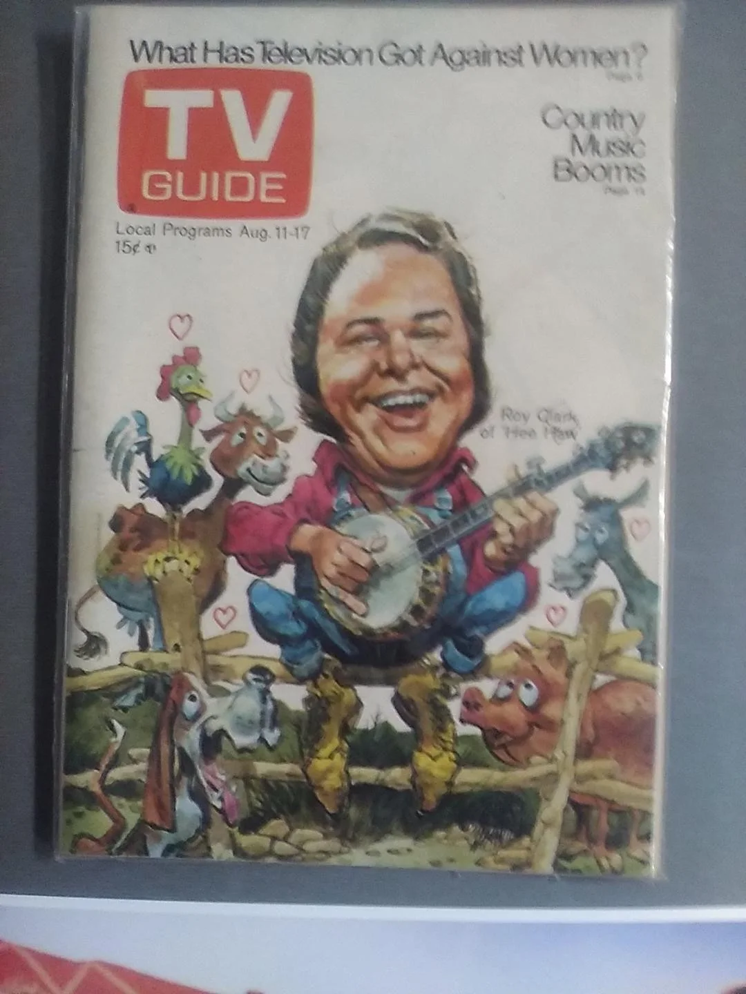 Roy Clark of Hee Haw TV Guide + 8x10 color photo Roy & Buck Owens, изображение 2