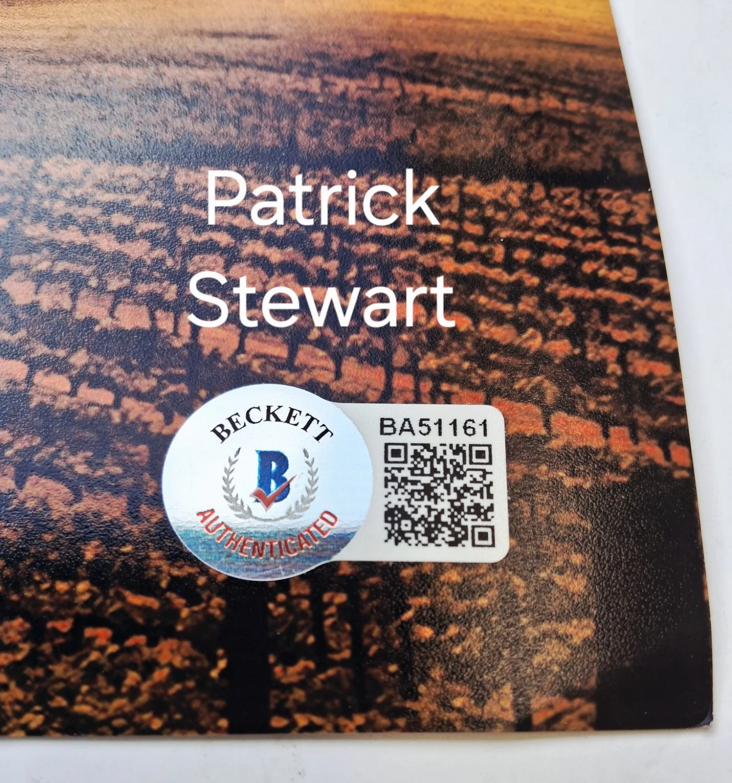 Patrick Stewart — Patrick Stewart Autographed 12x18 Beckett Cert. # BA51161, image 2
