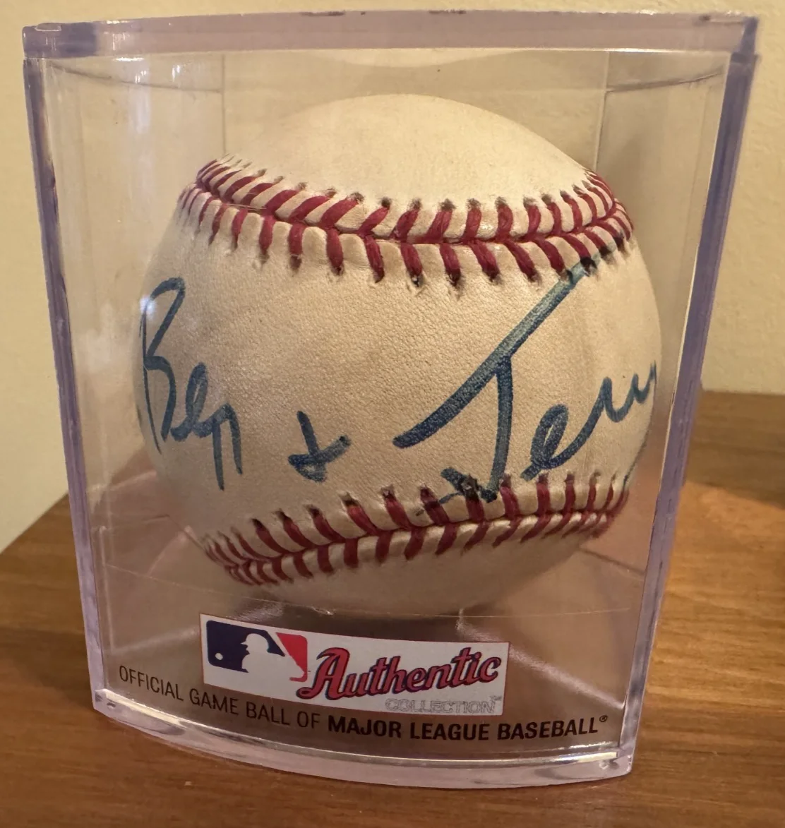 Ben, Jerry — BEN + JERRY ICE CREAM SIGNED AUTOGRAPHED OFFICIAL MAJOR LEAGUE BASEBALL in CASE, изображение 2