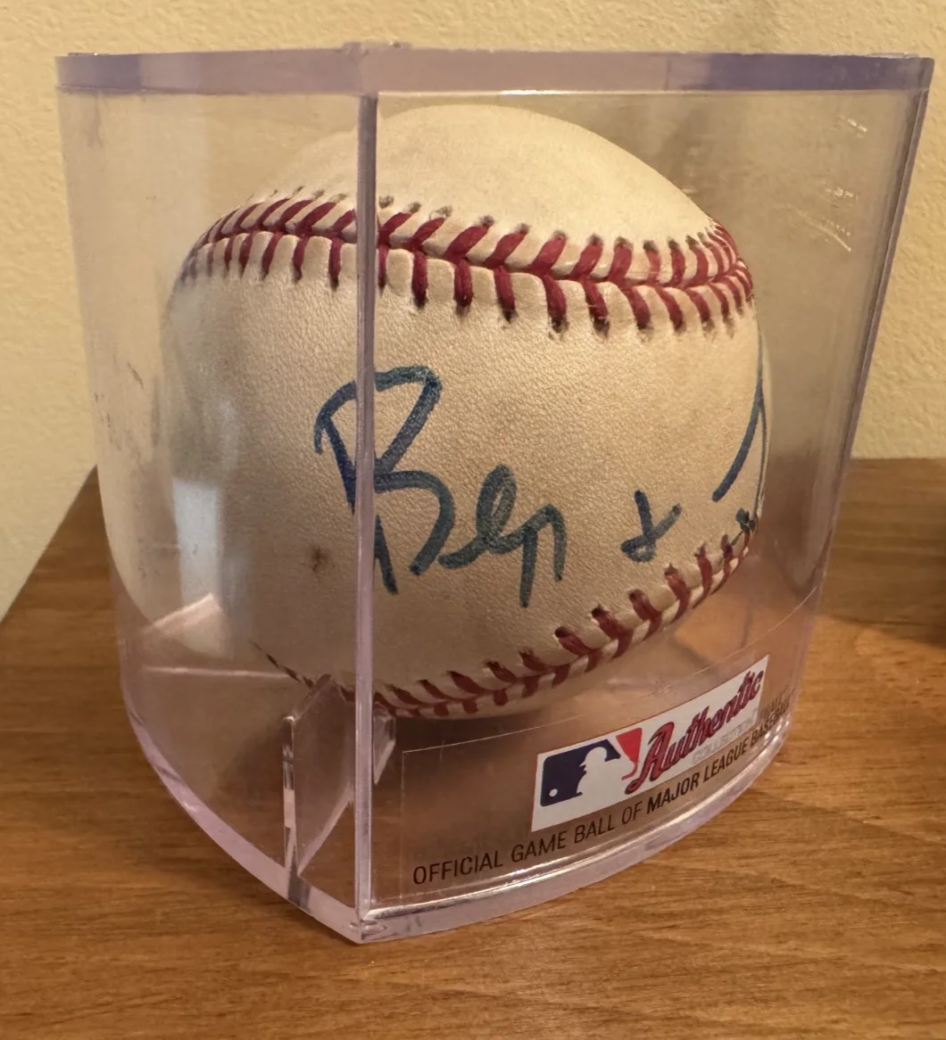 Ben, Jerry — BEN + JERRY ICE CREAM SIGNED AUTOGRAPHED OFFICIAL MAJOR LEAGUE BASEBALL in CASE, изображение 4