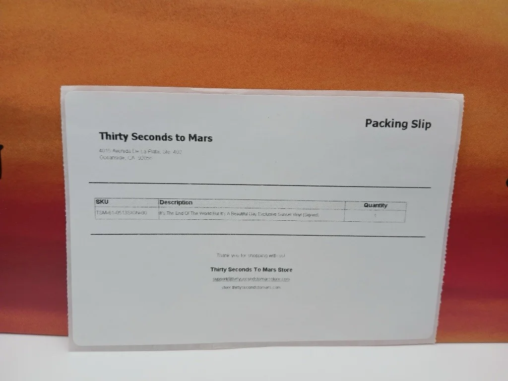 Shannon Jared Leto Thirty Seconds to Mars signed vinyl It's the End of the World, изображение 2