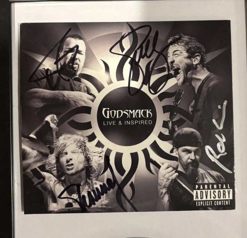 GODSMACK LIVE & INSPIRED SIGNED JSA CD DISPLAY Framed autograph Sully Erna +3, image 2