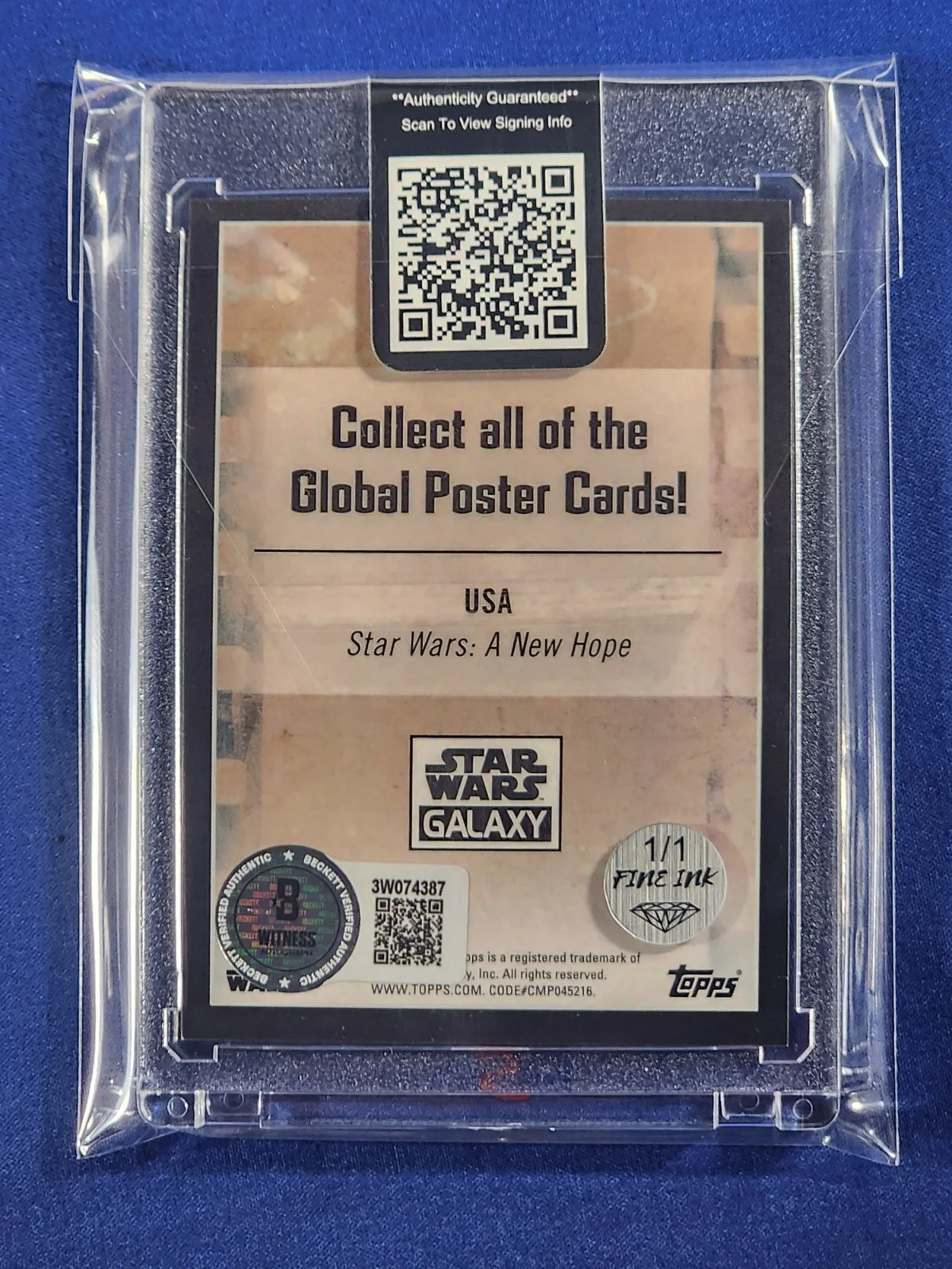 Harrison Ford — Harrison Ford Han Solo Signed 2021 Topps Chrome Star Wars Poster AUTO Beckett, изображение 2