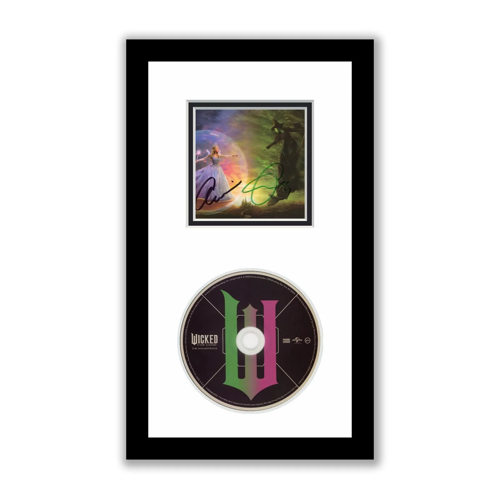 Ariana Grande, Cynthia Erivo — Wicked 2 Soundtrack Ariana Grande Cynthia Erivo Autograph Signed Framed CD ACOA