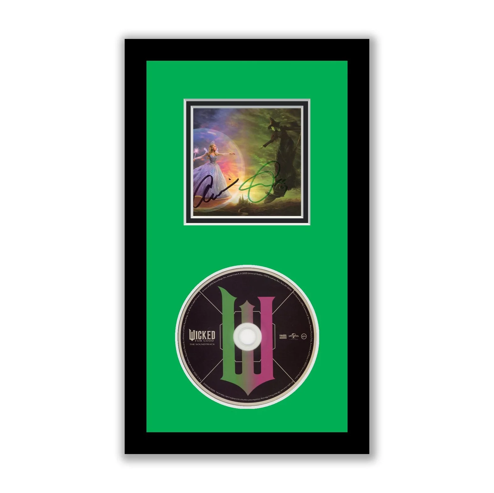 Ariana Grande, Cynthia Erivo — Wicked 2 Soundtrack Ariana Grande Cynthia Erivo Autograph Signed Framed CD ACOA