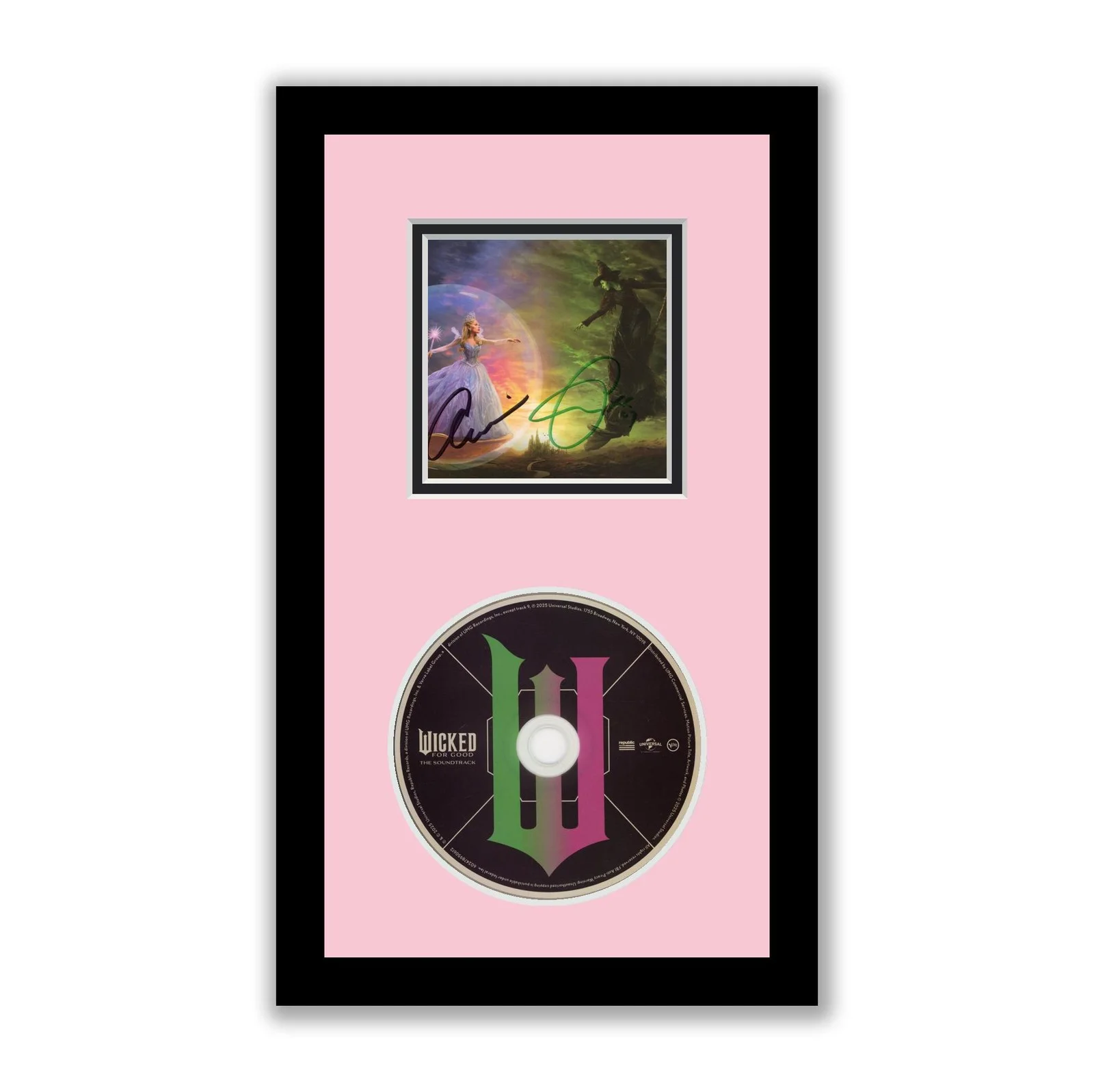 Ariana Grande, Cynthia Erivo — Wicked 2 Soundtrack Ariana Grande Cynthia Erivo Autograph Signed Framed CD ACOA