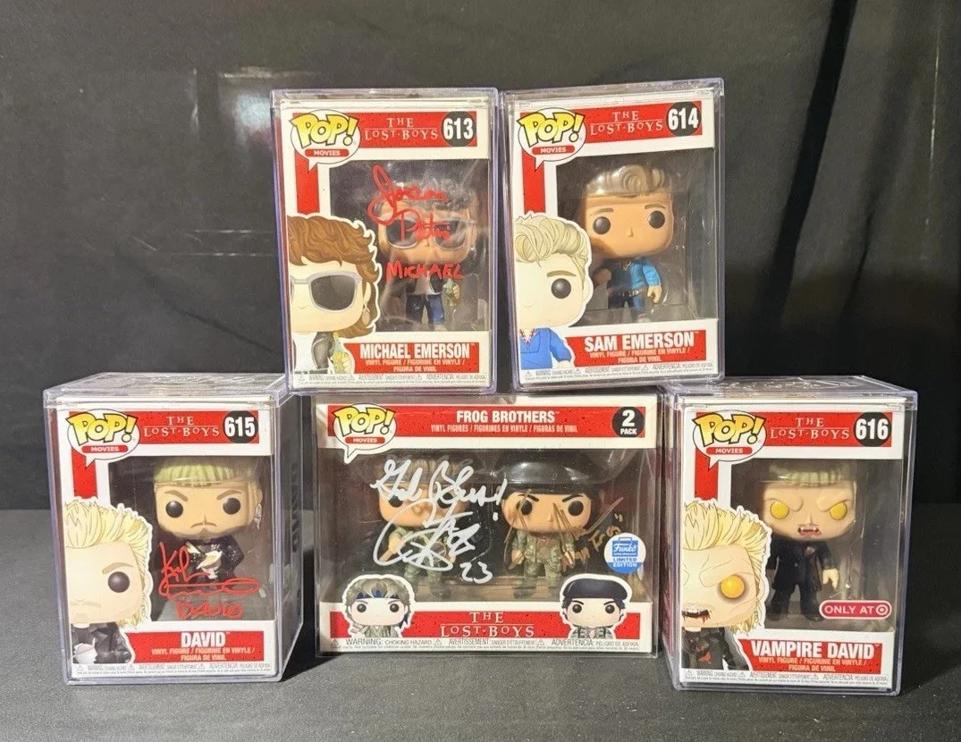 Kiefer Sutherland, Jason, Patric Corey Feldman — THE LOST BOYS 5 FUNKO POPS SET SUTHERLAND PATRIC + 2 SIGNED JSA