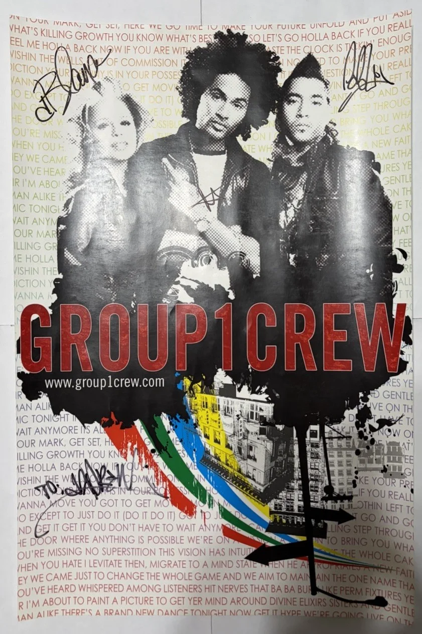 Group 1 Crew Band Fearless 2012 Signed Autographed 12x18 Poster CD Lot Word Good, image 2
