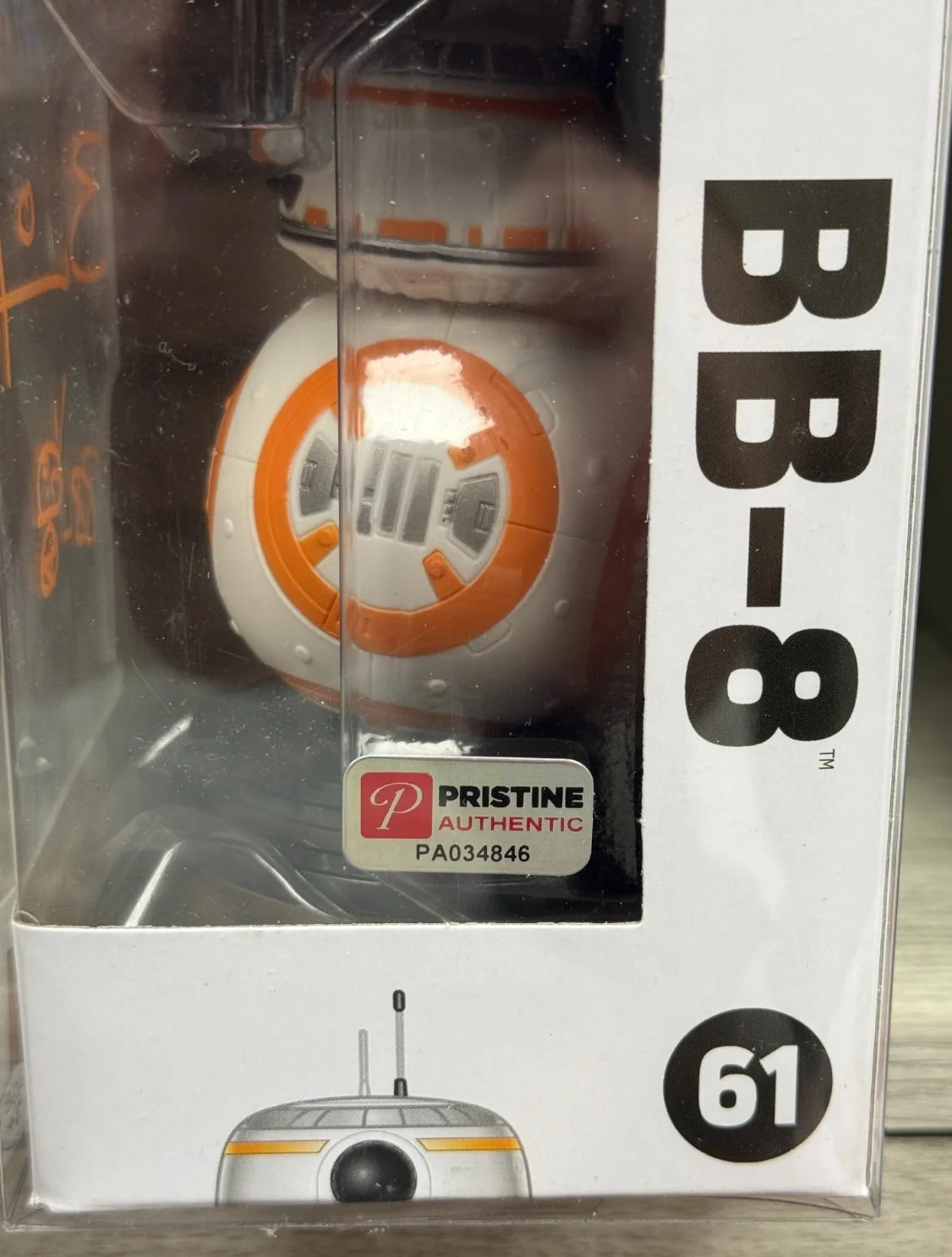Brian Herring — Brian Herring Signed BB-8 Funko with Sketch- Star Wars - Pristine Auction COA, image 2