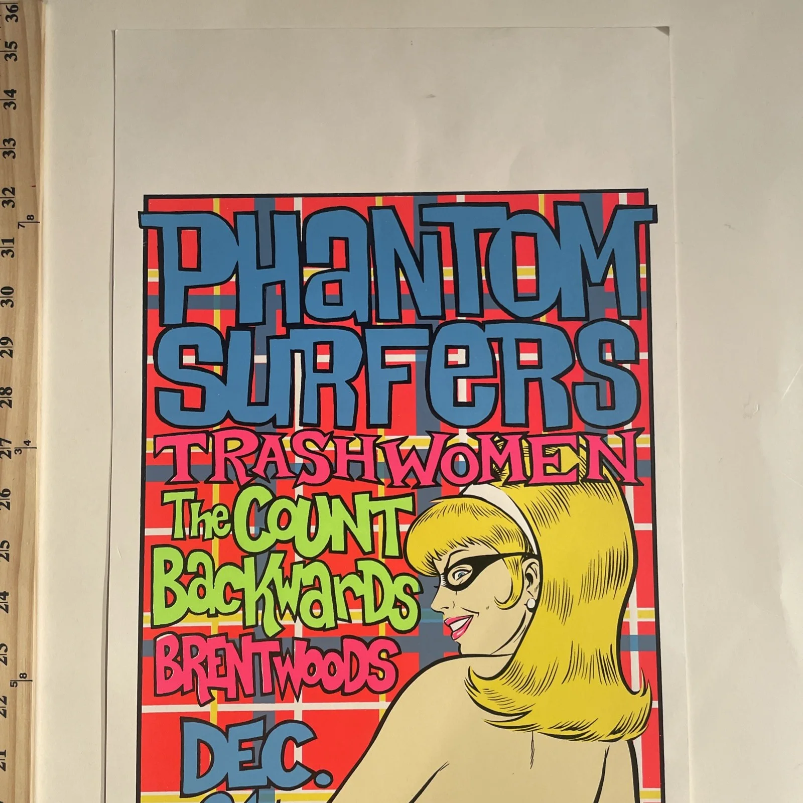 PHANTOM SURFERS New Year's at Bottom of the Hill SF Coop S/N Poster 1995, изображение 3