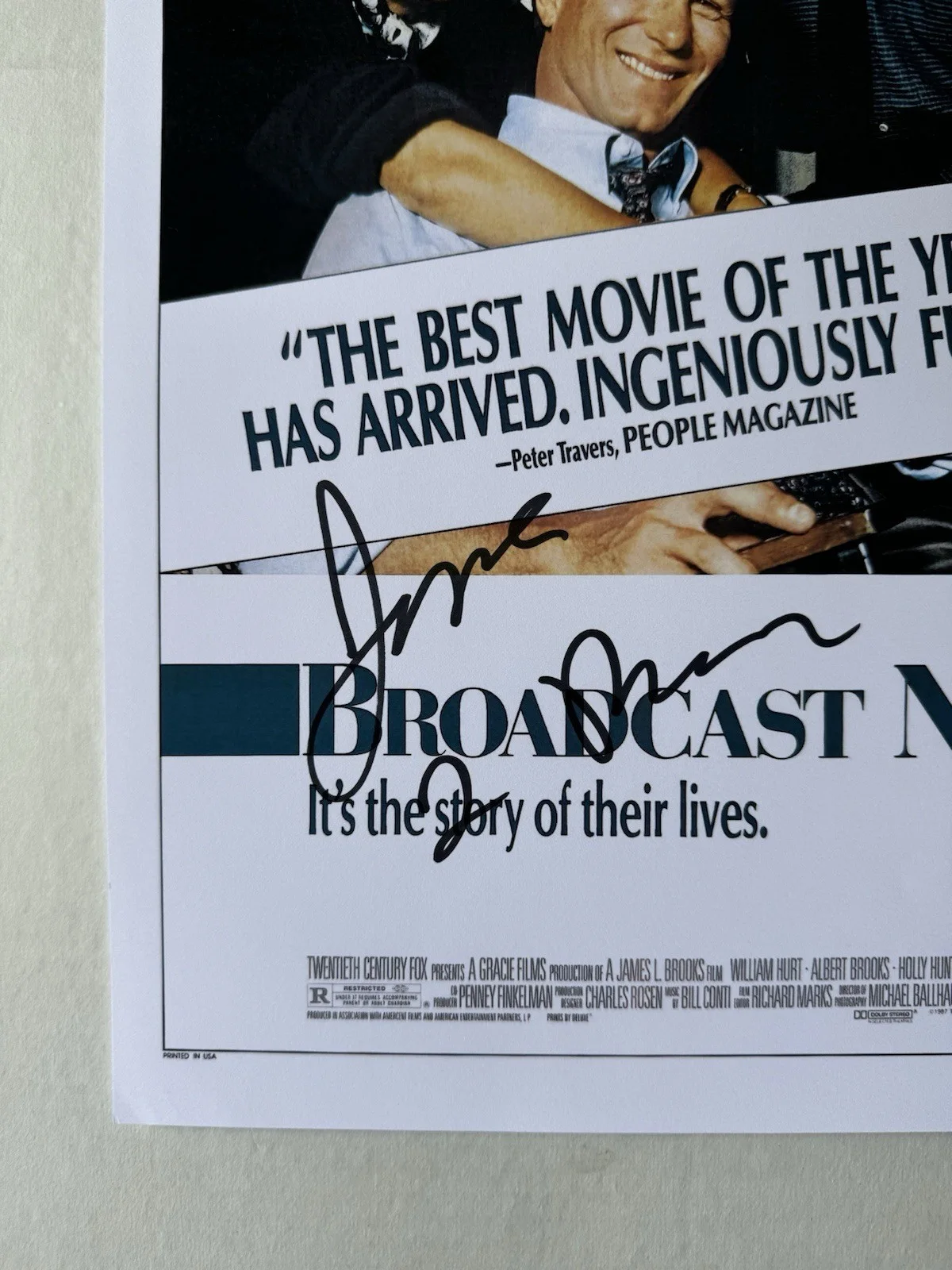 JAMES L. BROOKS SIGNED BROADCAST NEWS 11X17 MOVIE POSTER SWAU AUTHENTICATED 8, изображение 2