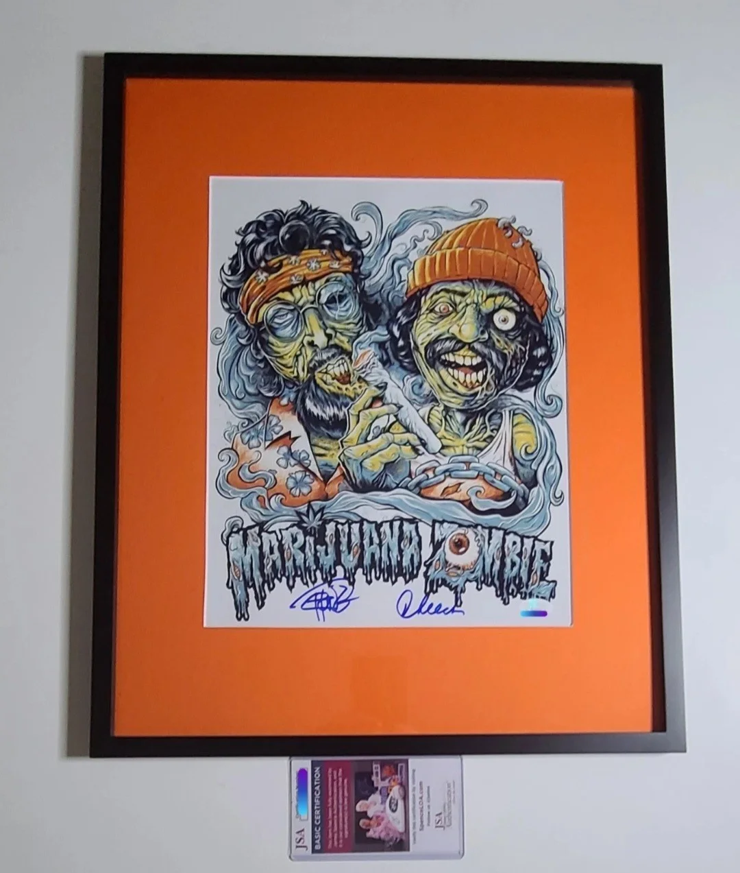 Cheech and Chong, Cheech & Chong — Cheech and Chong Signed 16"x20" ProFramed Marijuana ZOMBIES Poster Photo JSA