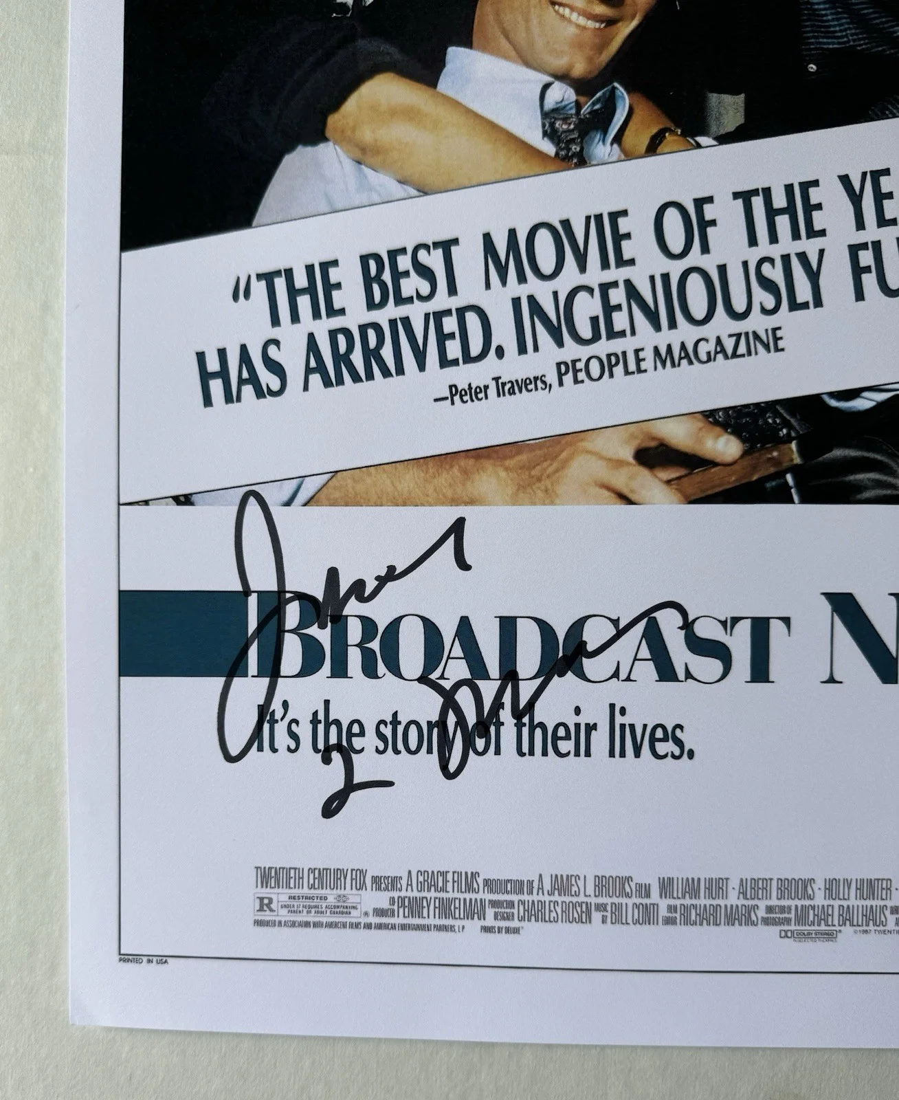 JAMES L. BROOKS SIGNED BROADCAST NEWS 11X17 MOVIE POSTER SWAU AUTHENTICATED 4, изображение 2