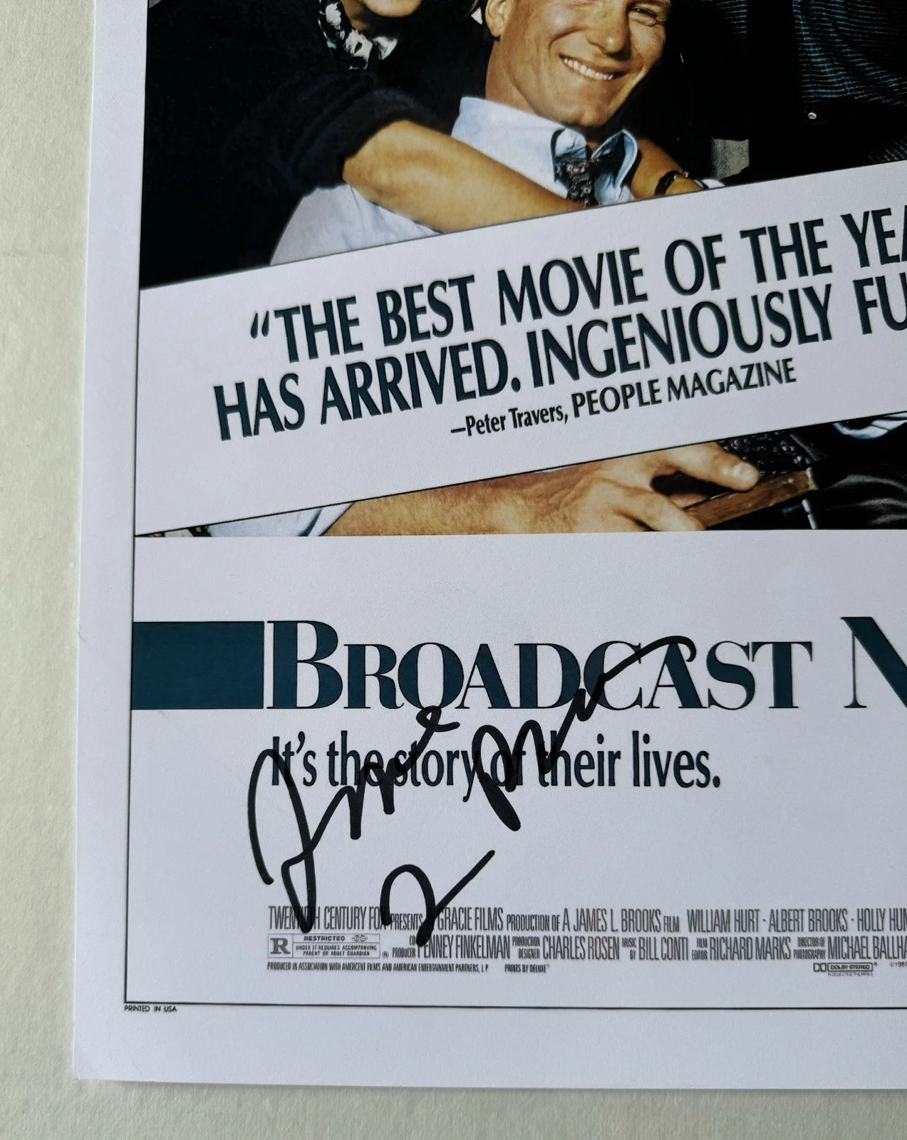JAMES L. BROOKS SIGNED BROADCAST NEWS 11X17 MOVIE POSTER SWAU AUTHENTICATED 2, изображение 2