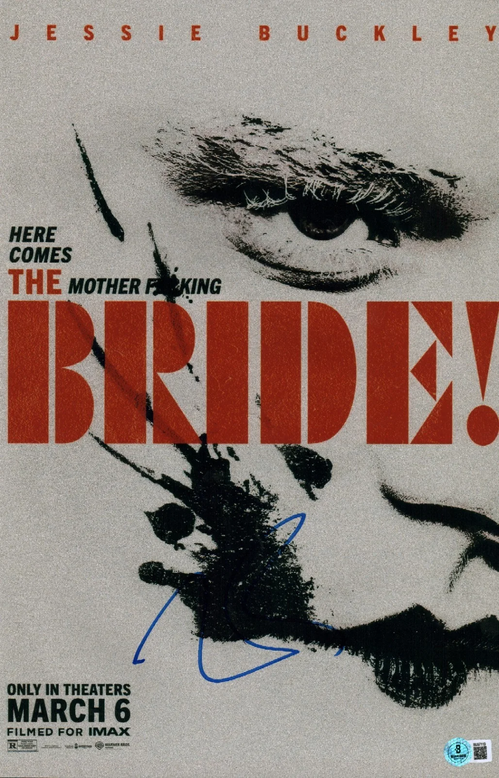 jessie buckley — Jessie Buckley Signed The Bride Frankenstein 11x17 Photo Poster BAS COA