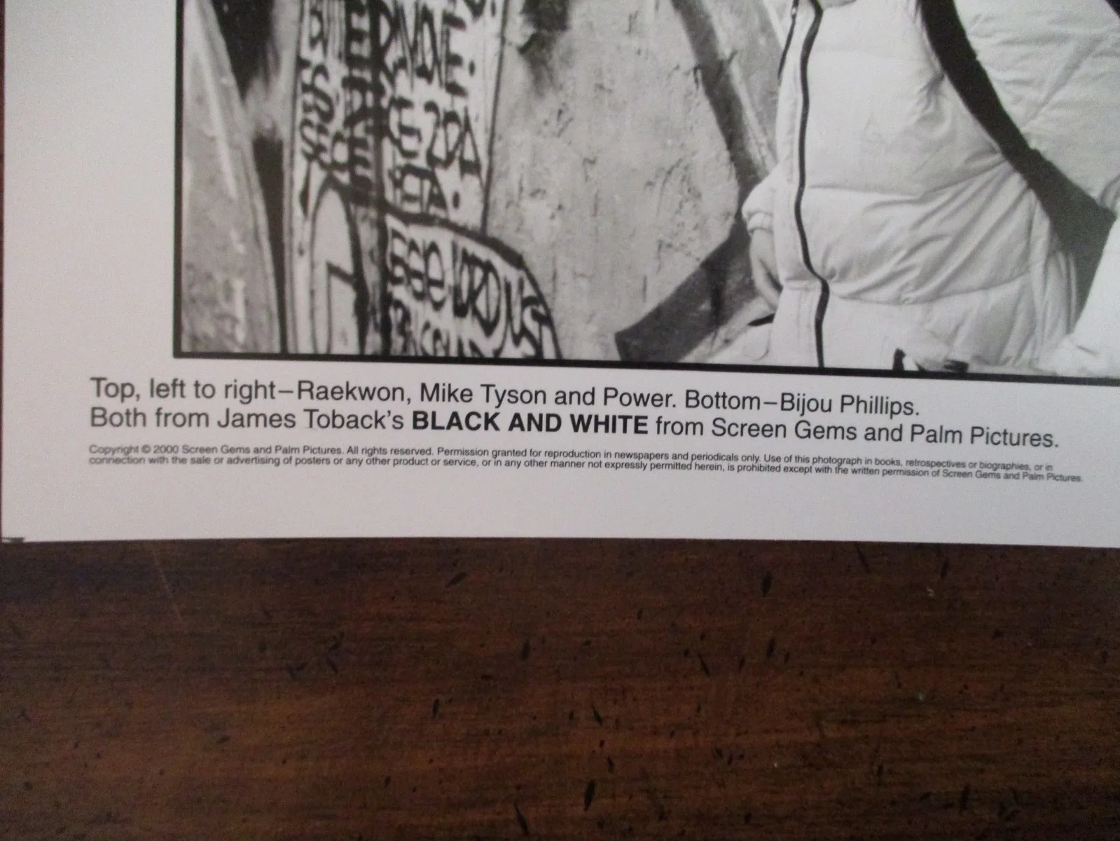 Mike Tyson/Bijou Phillips/Raekwon/Power(BLACK AND WHITE)2000 8 x 10 B & W Photo, image 4