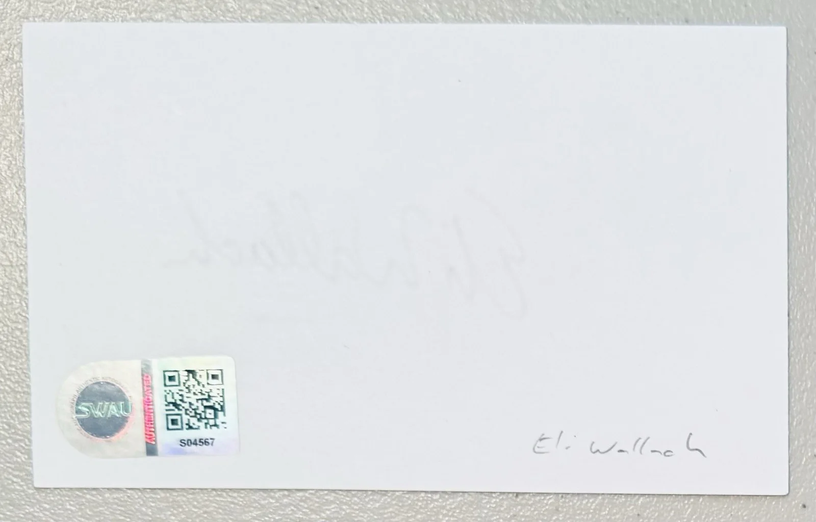 Eli Wallach Signed Autographed 3x5 Card SWAU Authenticated The Good Bad And Ugly, изображение 2